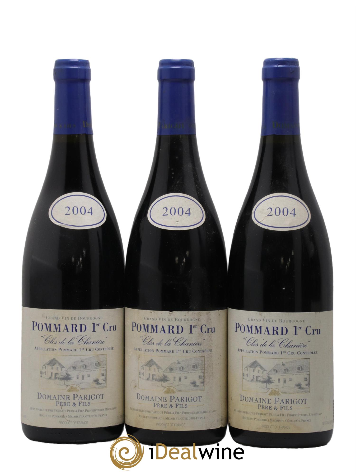 Pommard 1er Cru Clos de la Chanière Domaine Parigot 2004 - Lot de 3 bouteilles - 0