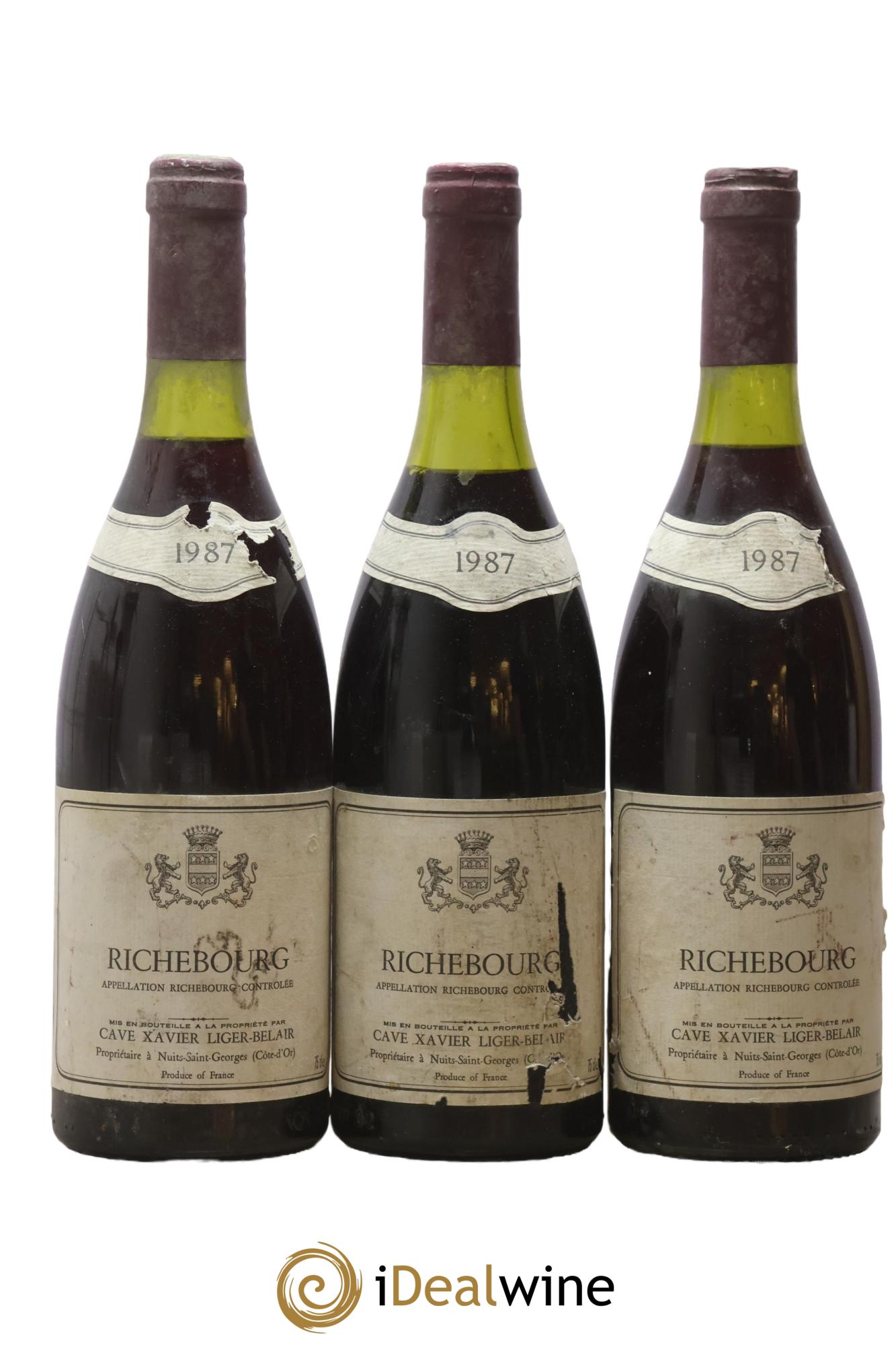 Richebourg Grand Cru Xavier Liger-Belair 1987 - Lot de 3 bouteilles - 1