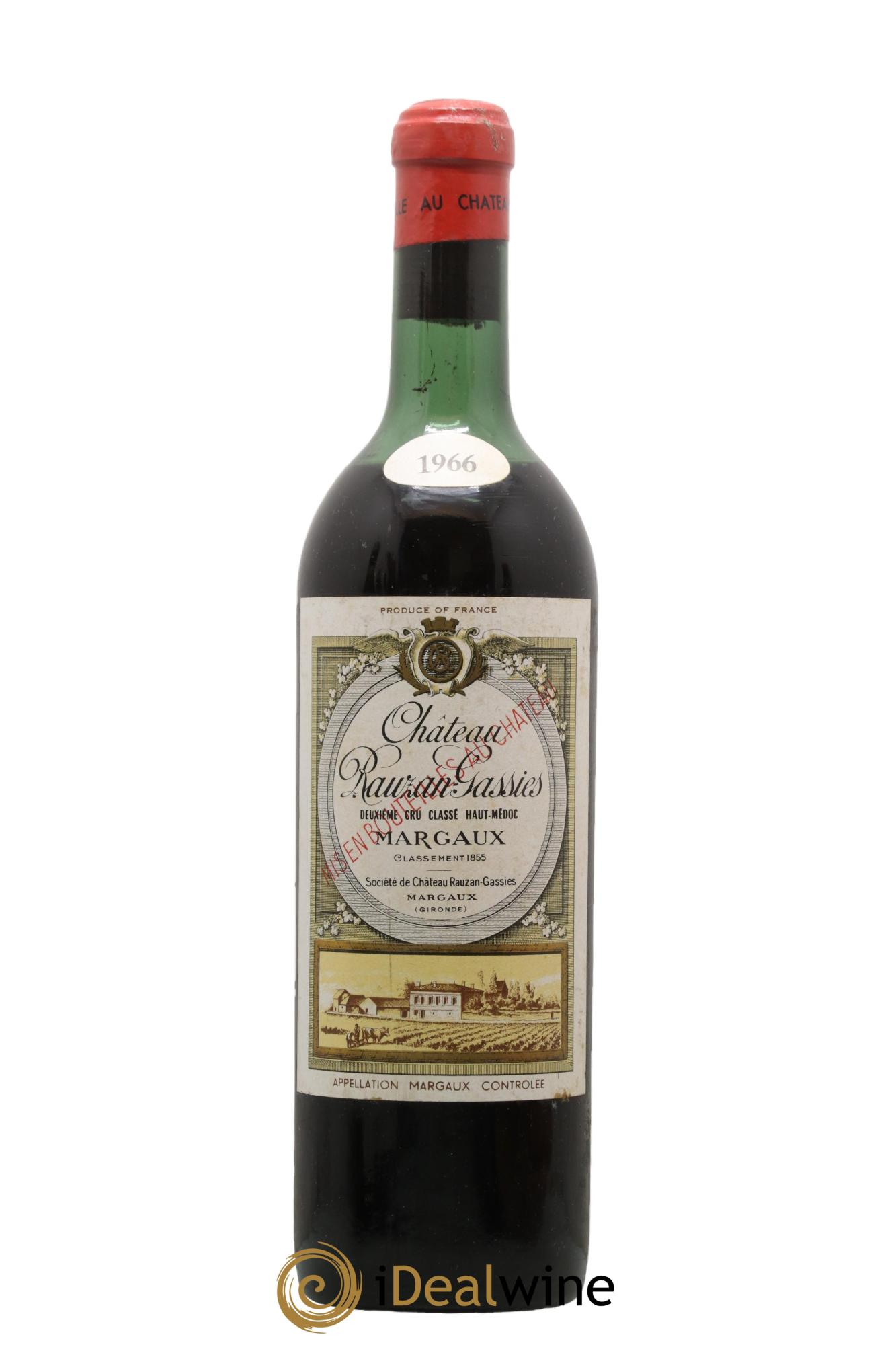 Château Rauzan-Gassies 2ème Grand Cru Classé 1966 - Lotto di 1 bottiglia - 0