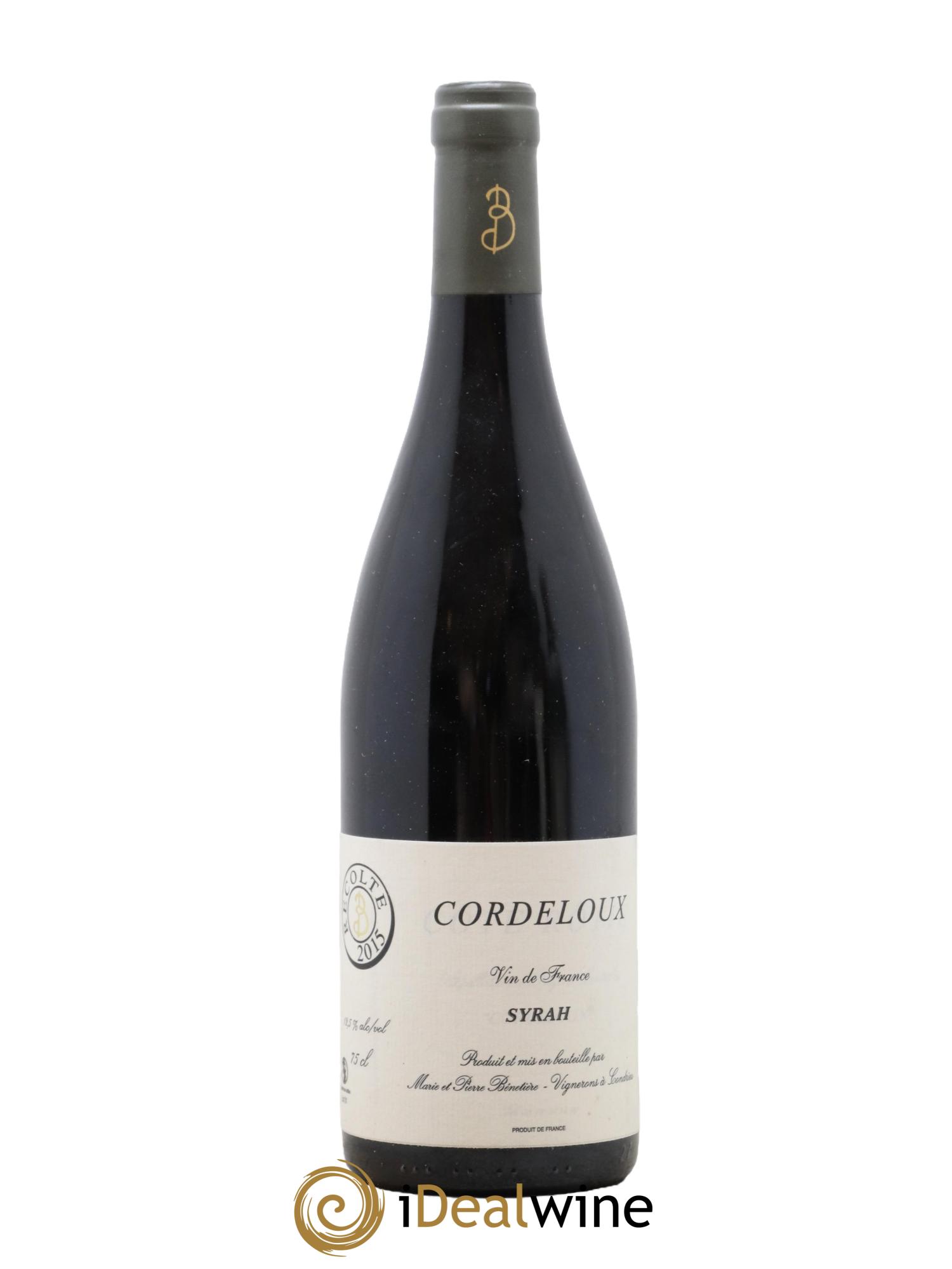 Vin de France Syrah Cordeloux Marie et Pierre Bénetière (Domaine) 2015 - Lot de 1 bouteille - 0