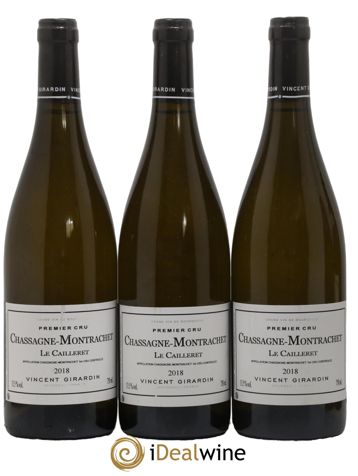Chassagne-Montrachet 1er Cru Les Caillerets Vincent Girardin (Domaine) 2018 - Lot de 3 bouteilles - 0