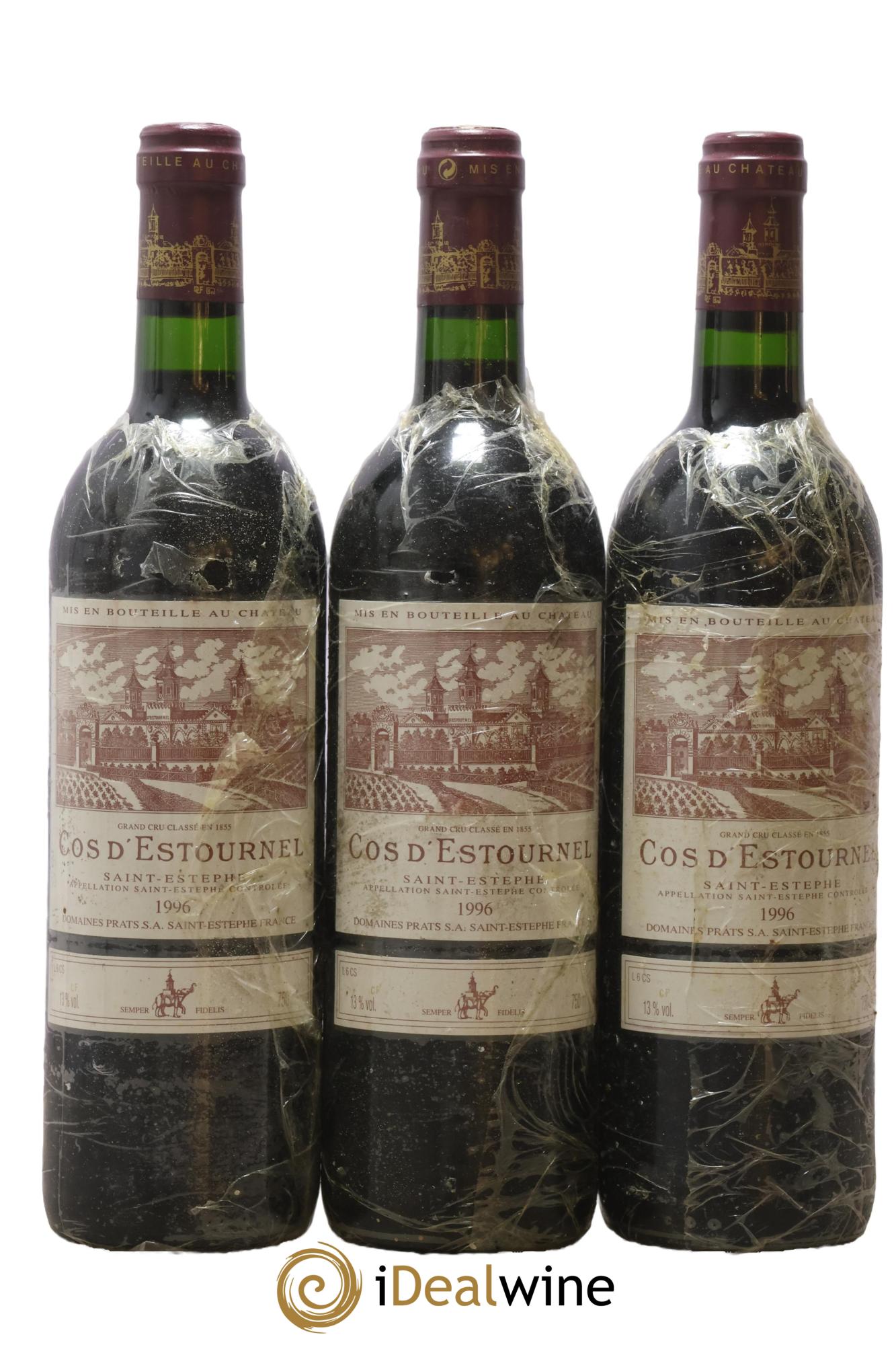 Cos d'Estournel 2ème Grand Cru Classé 1996 - Lotto di 3 bottiglie - 0
