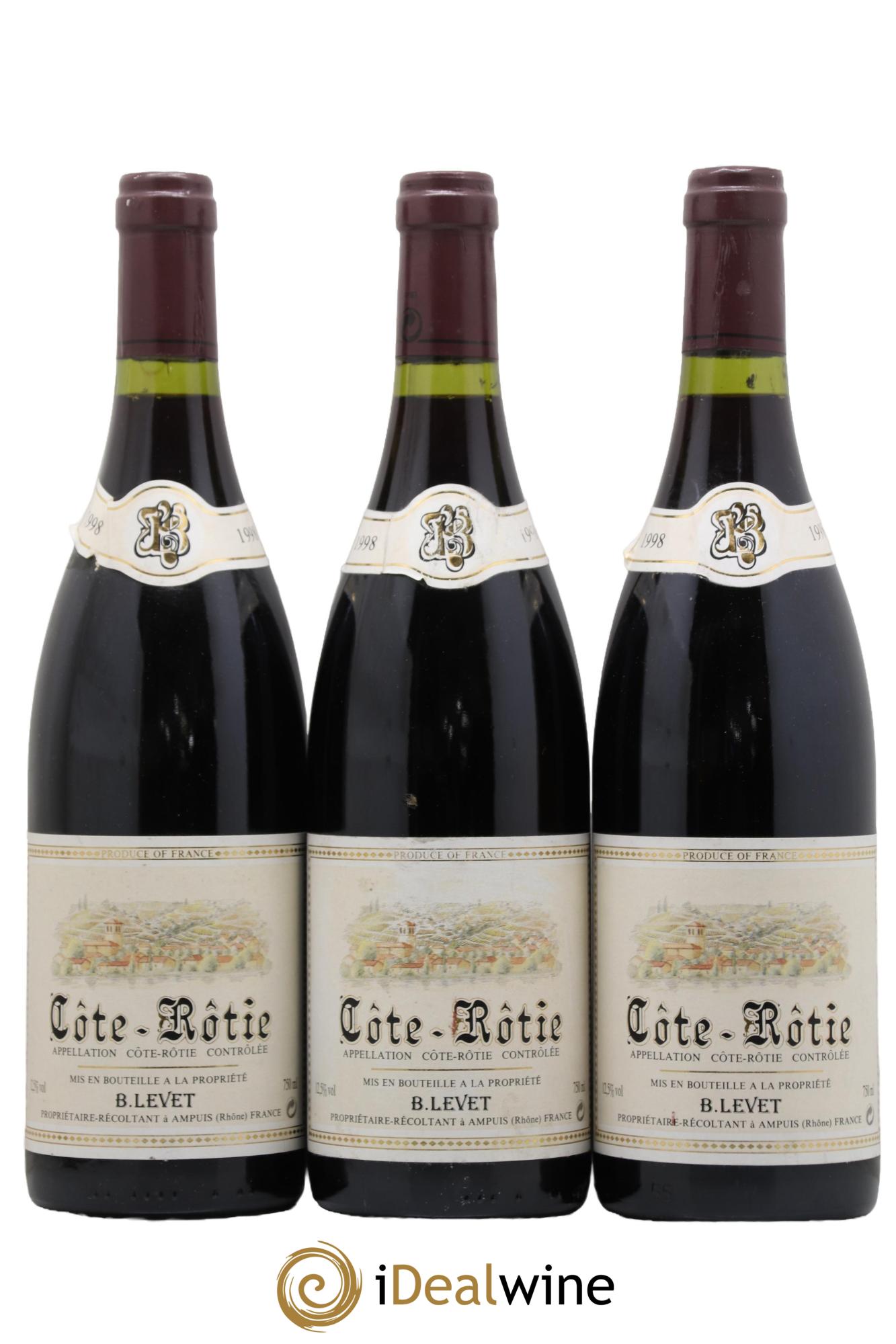 Côte-Rôtie Vignobles Levet 1998 - Lot de 3 bouteilles - 0