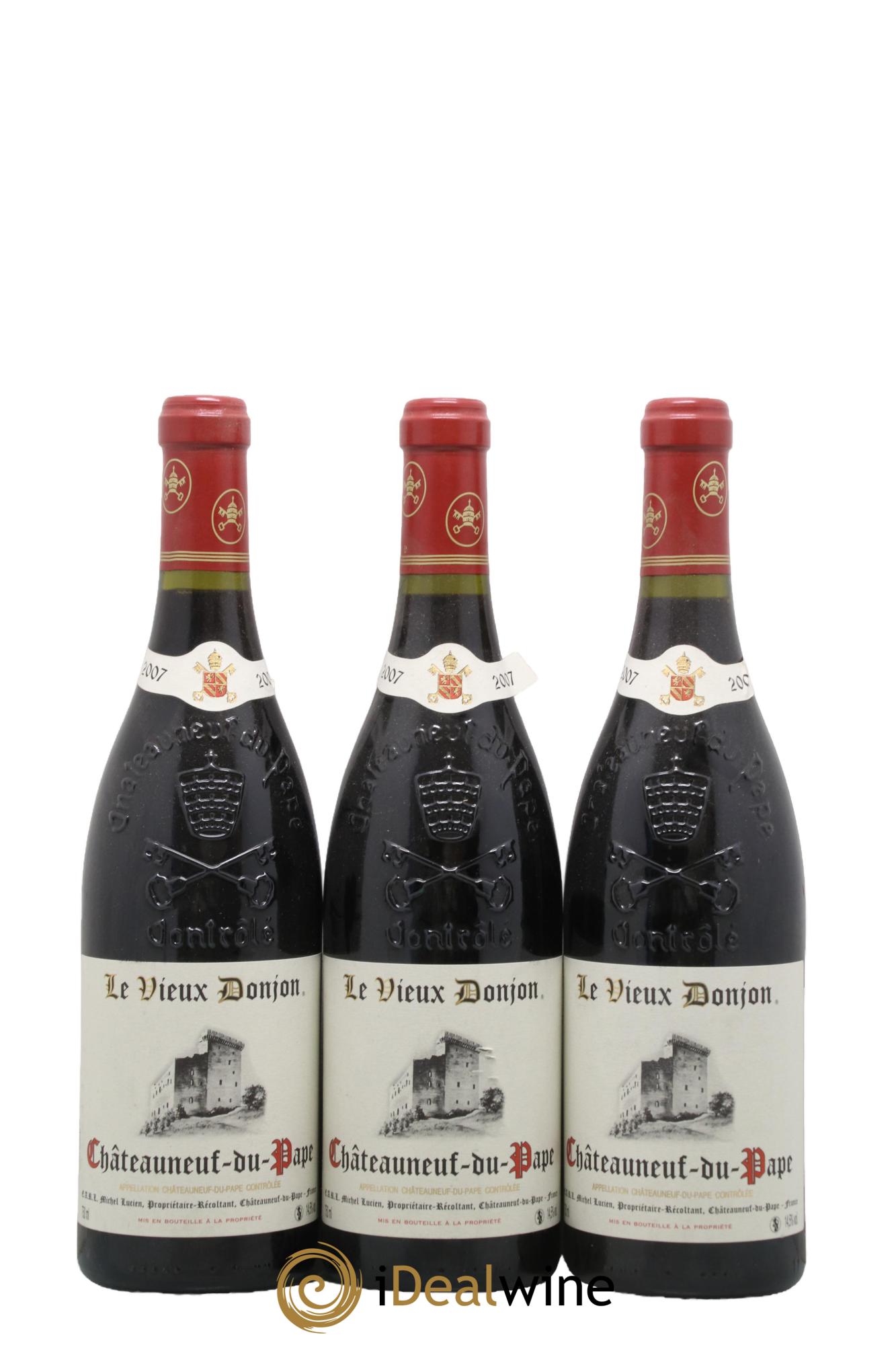 Châteauneuf-du-Pape Le Vieux Donjon Michel Lucien 2007 - Lot de 3 bouteilles - 0