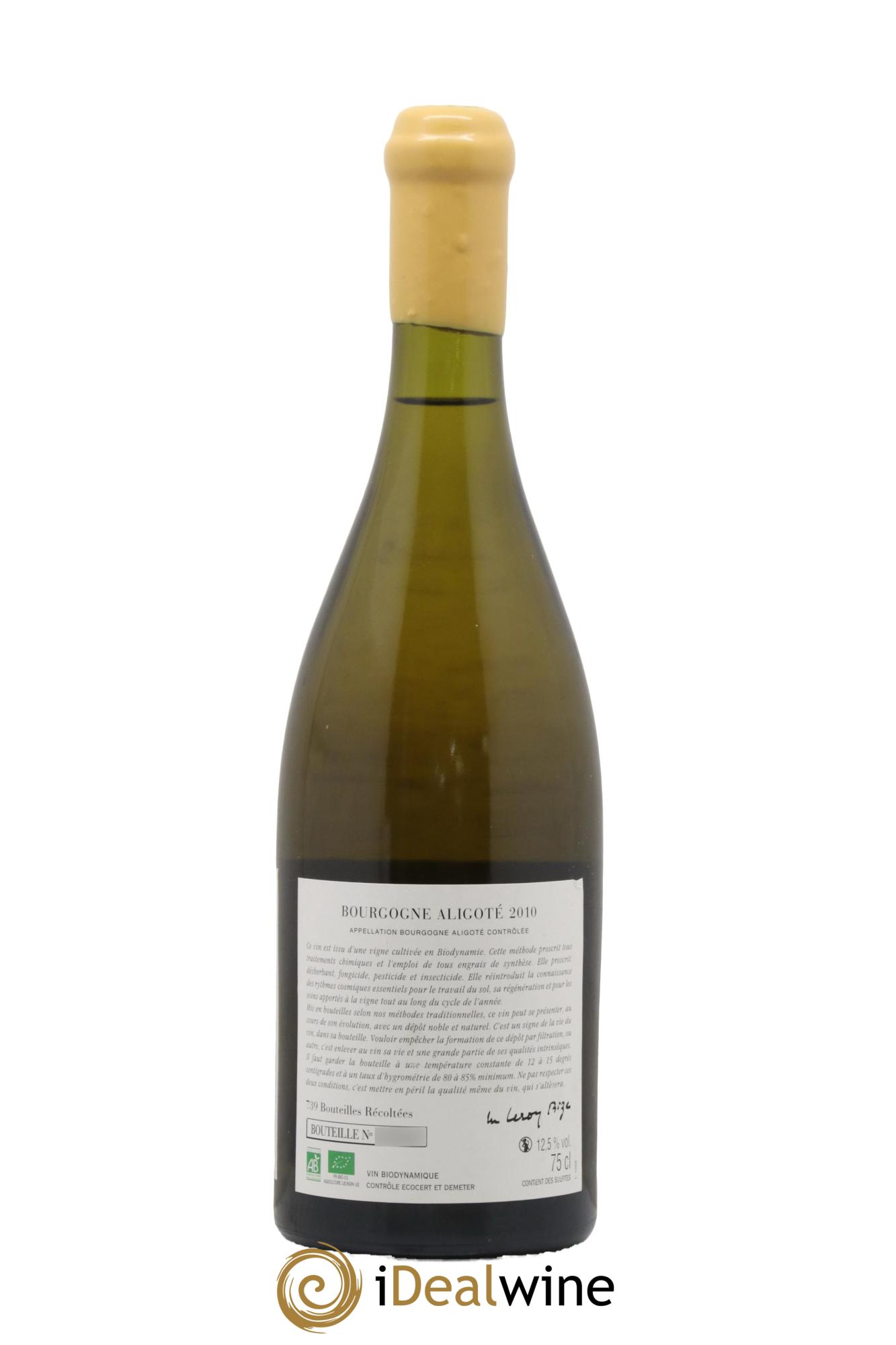 Bourgogne Aligoté Sous Chatelet d'Auvenay (Domaine) 2010 - Lot of 1 bottle - 1