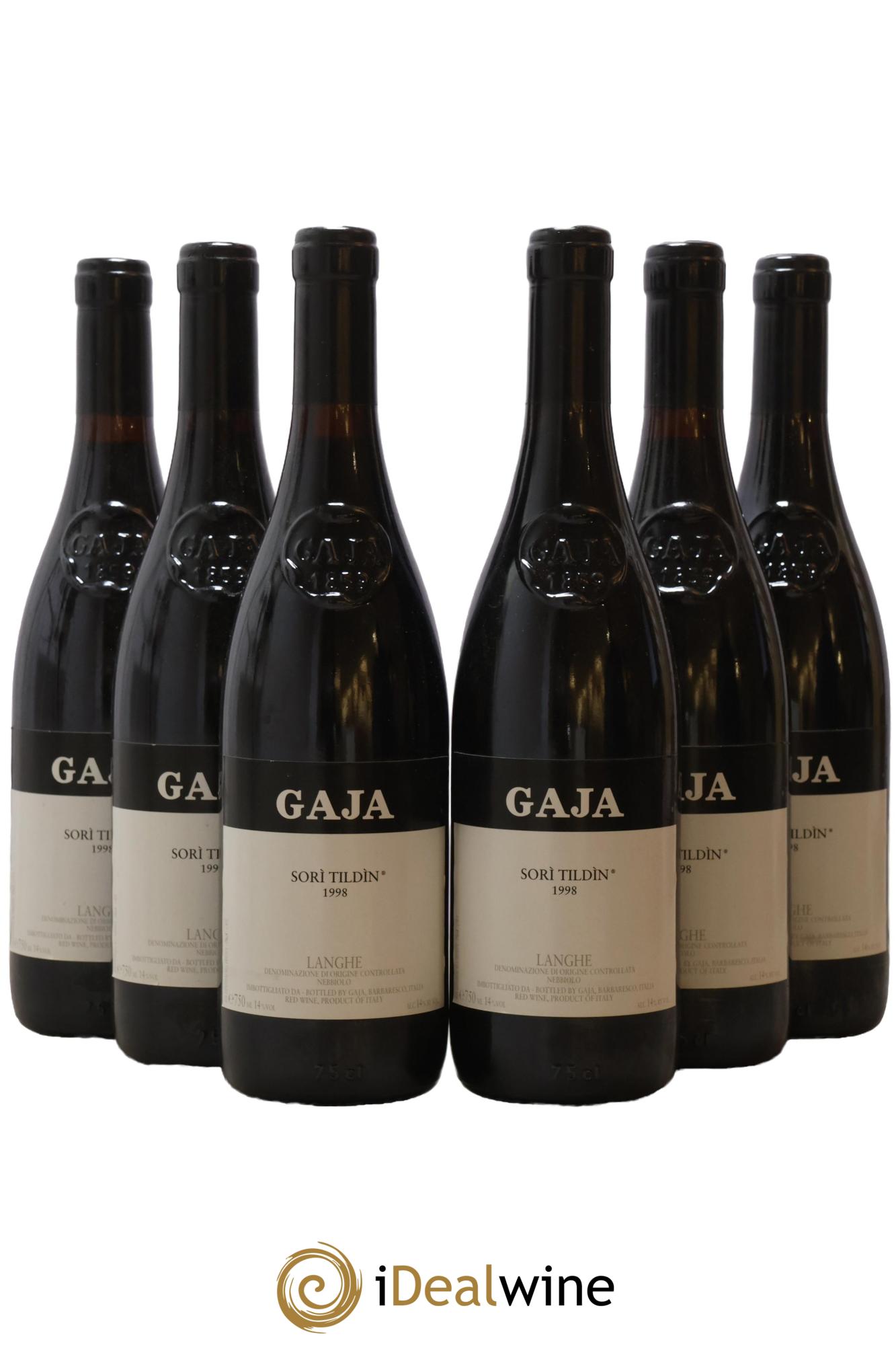 Langhe Sorì Tildìn Angelo Gaja 1998 - Lot de 6 bouteilles - 0