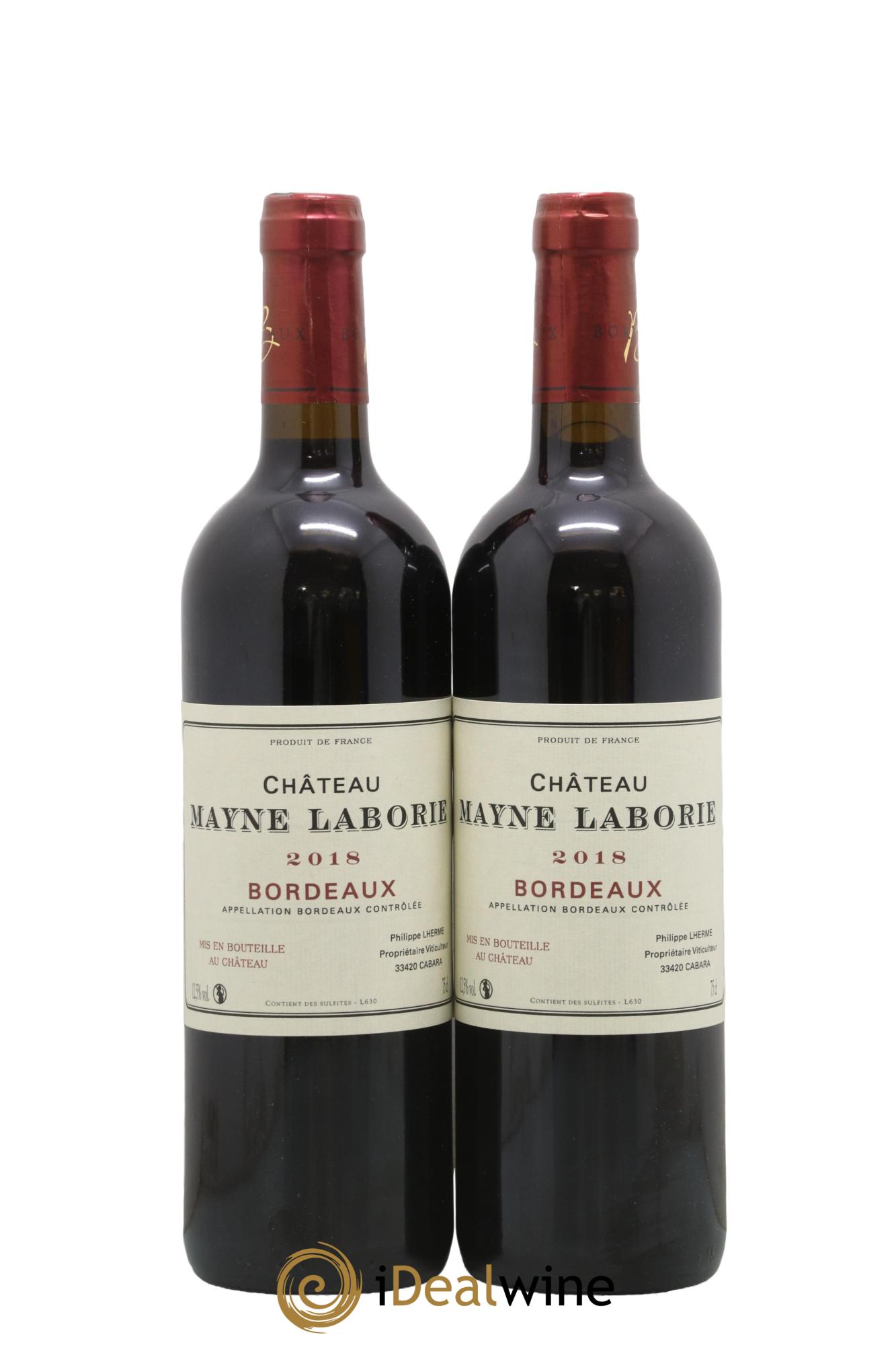 Bordeaux Château Mayne Laborie 2018 - Lot of 2 bottles - 0