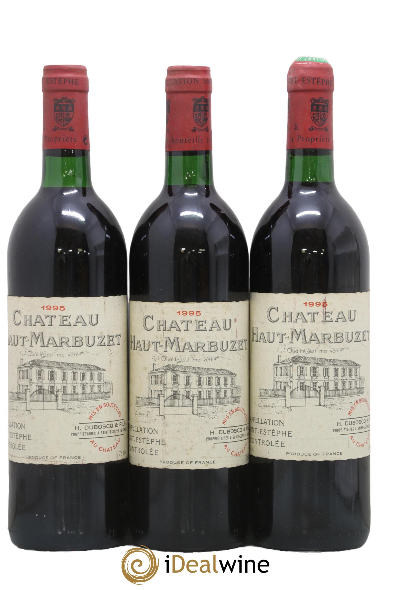Château Haut Marbuzet 1995 - Lot de 3 bouteilles - 0