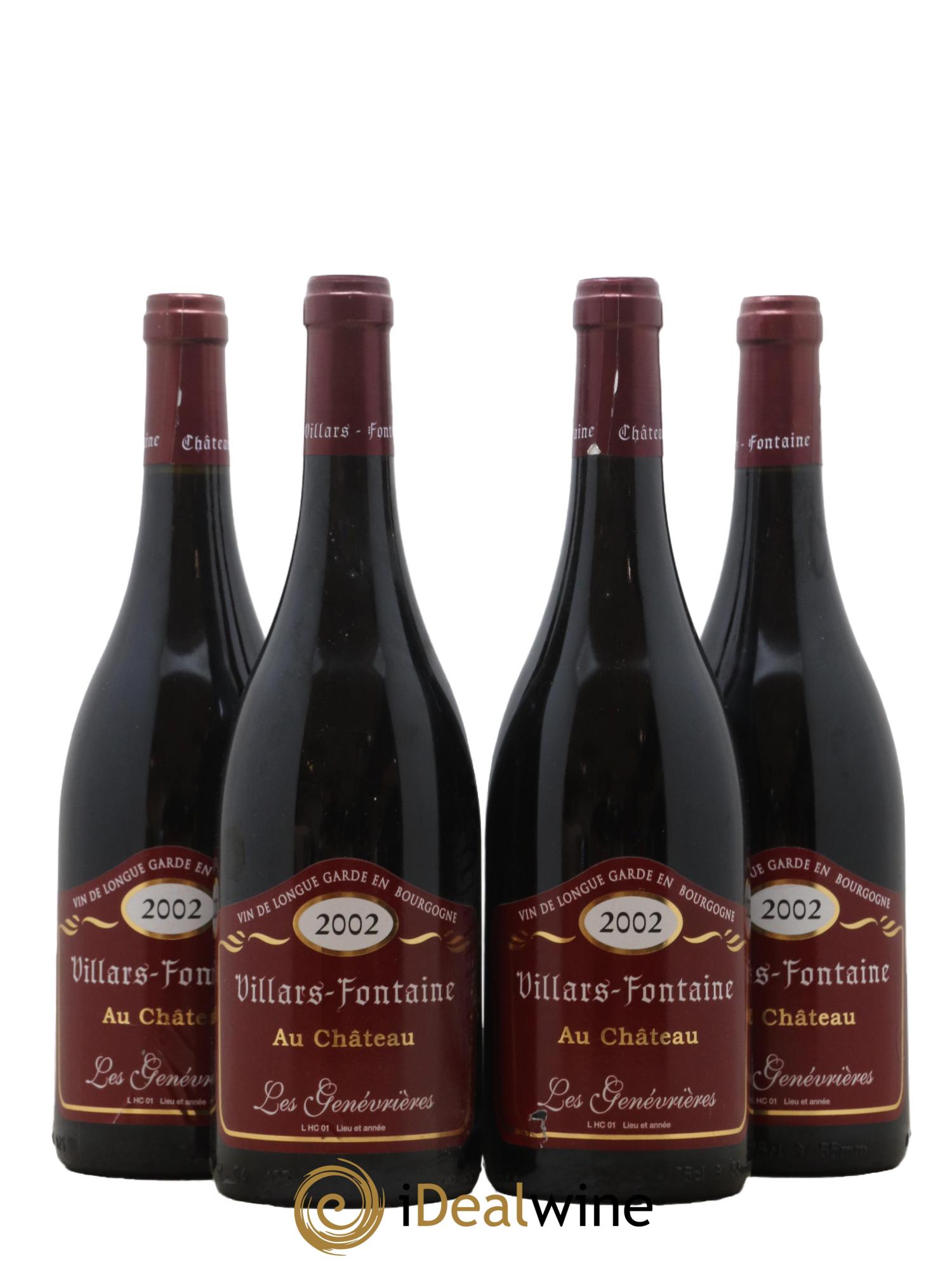 Hautes-Côtes de Nuits Les Genevrieres Domaine de Villars Fontaine 2002 - Lot de 4 bouteilles - 0