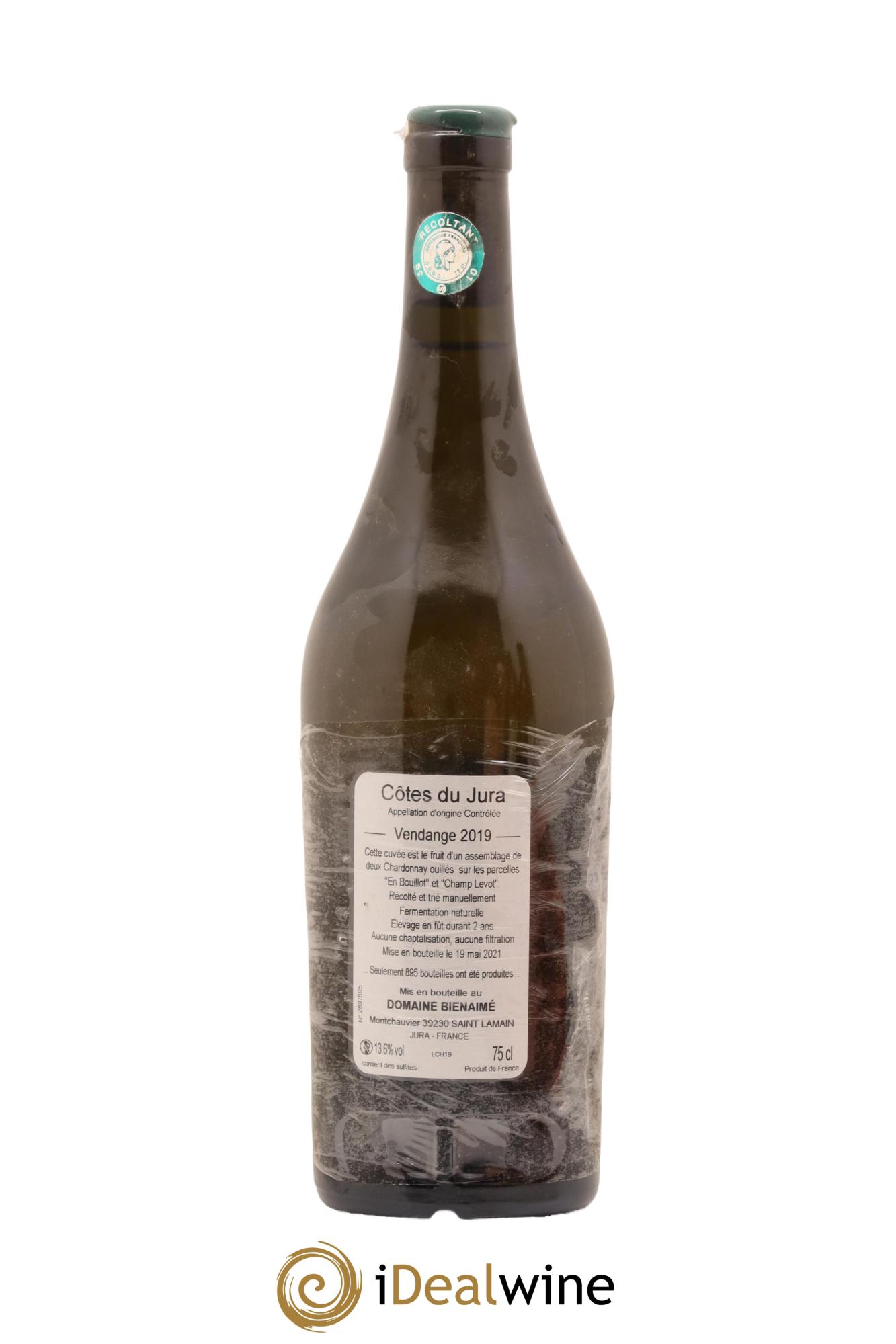 Côtes du Jura Chardonnay Bruno Bienaimé  2019 - Lot de 1 bouteille - 1
