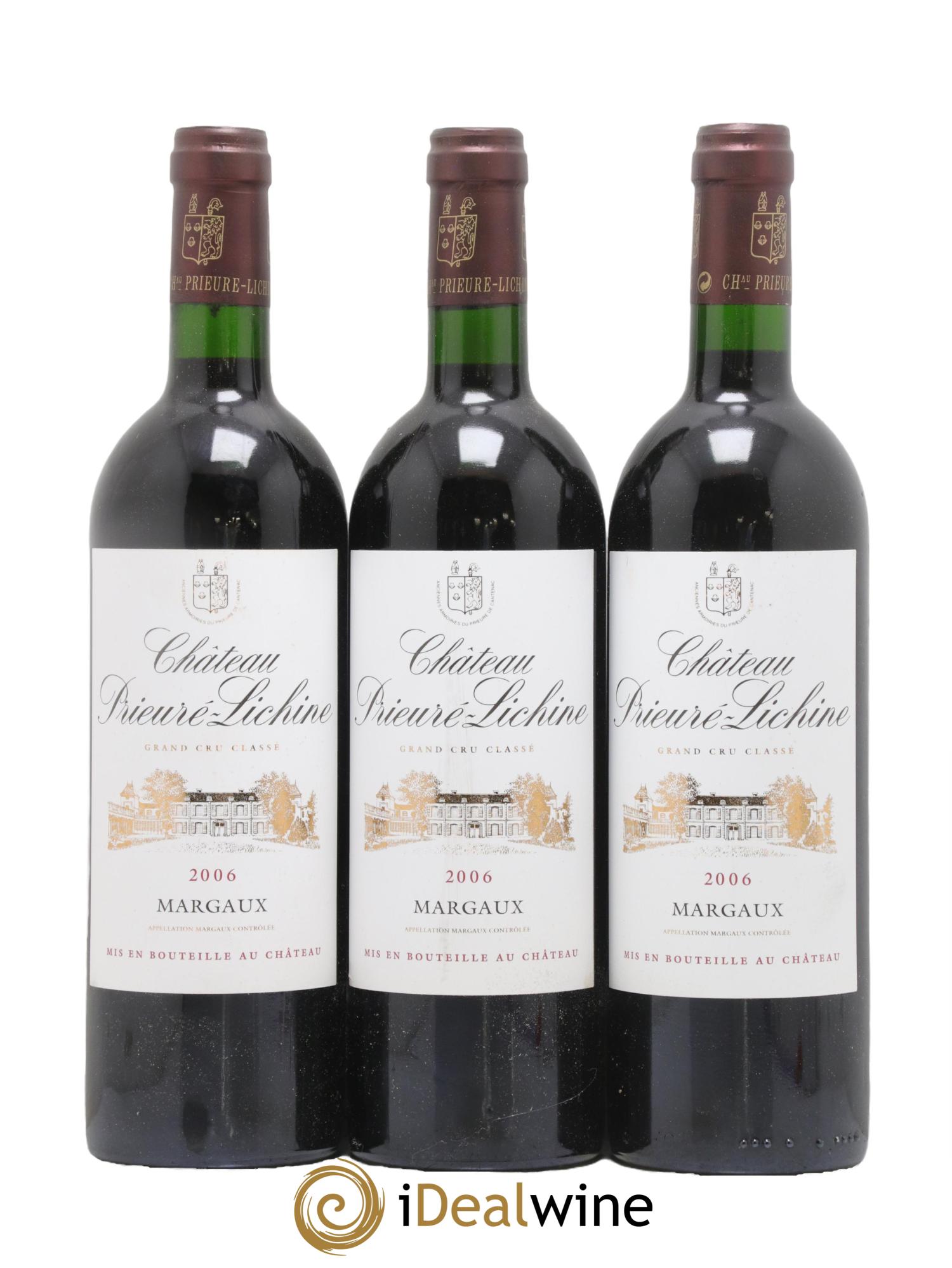 Château Prieuré Lichine 4ème Grand Cru Classé 2006 - Lot de 3 bouteilles - 0