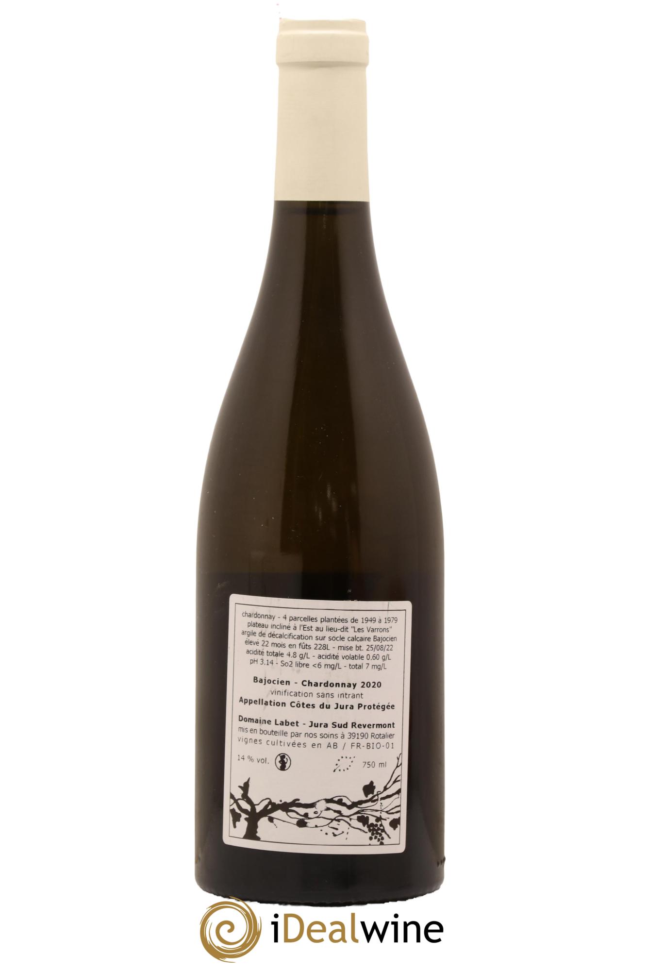 Côtes du Jura Chardonnay Bajocien Romain - Julien  - Charline Labet 2020 - Lot de 1 bouteille - 1