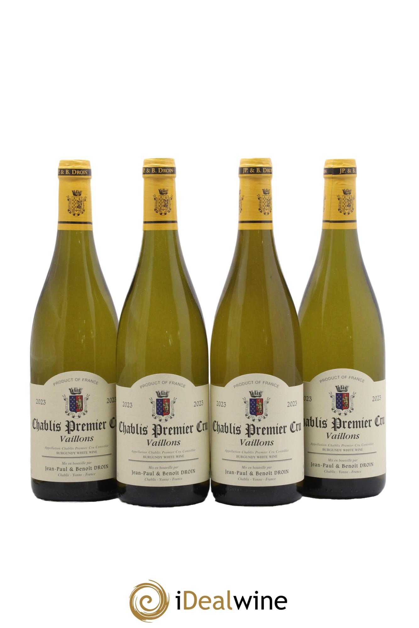 Chablis 1er Cru Vaillons Jean-Paul & Benoît Droin (Domaine) 2023 - Lot de 4 bouteilles - 0