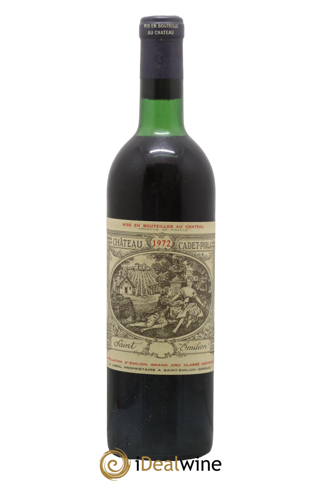 Château Cadet Piola Grand Cru Classé 1972 - Lot de 1 bouteille - 0