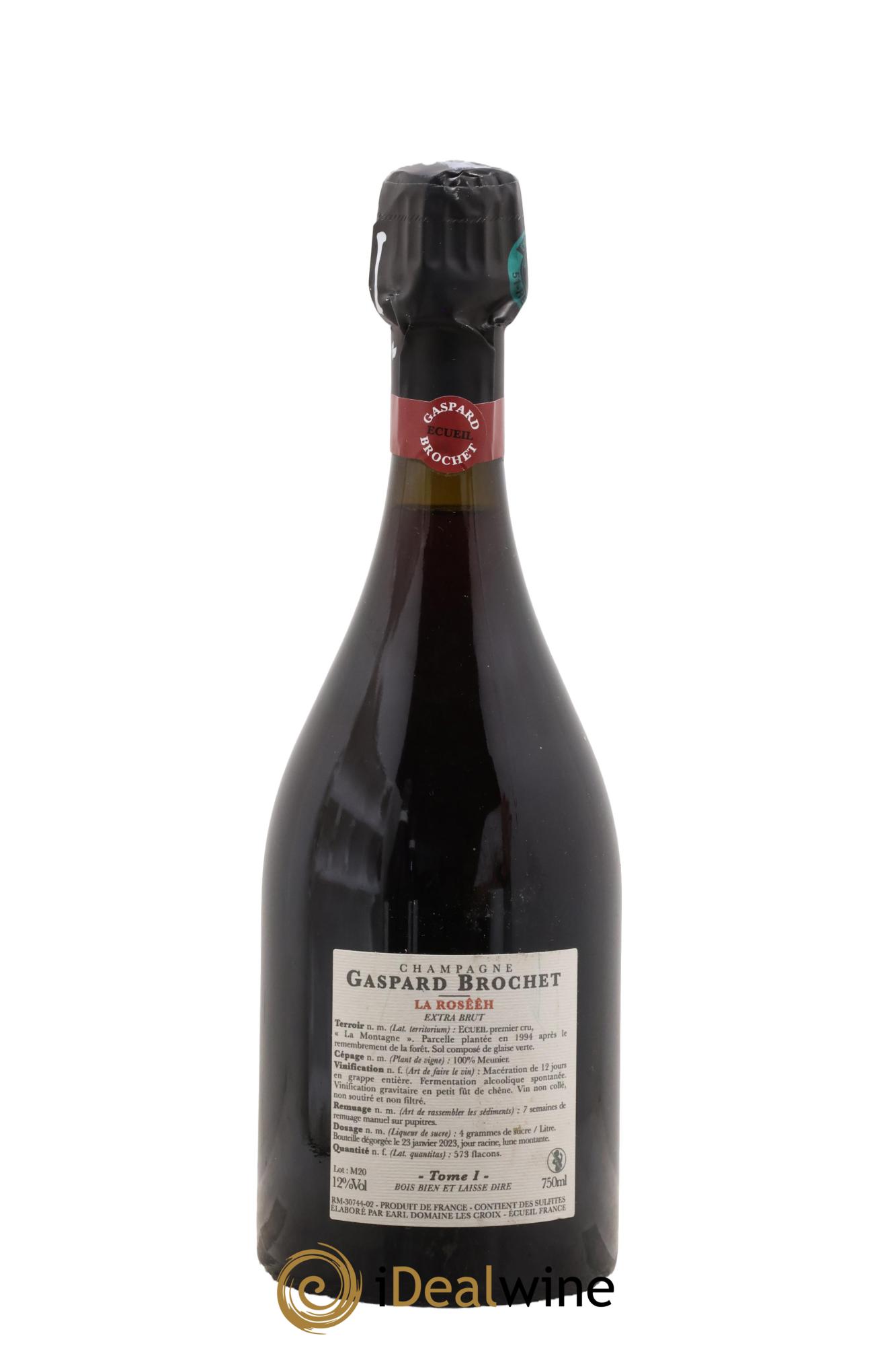 Extra Brut Blanc de Noirs La Rosêêh Tome I Gaspard Brochet - Lot de 1 bouteille - 1