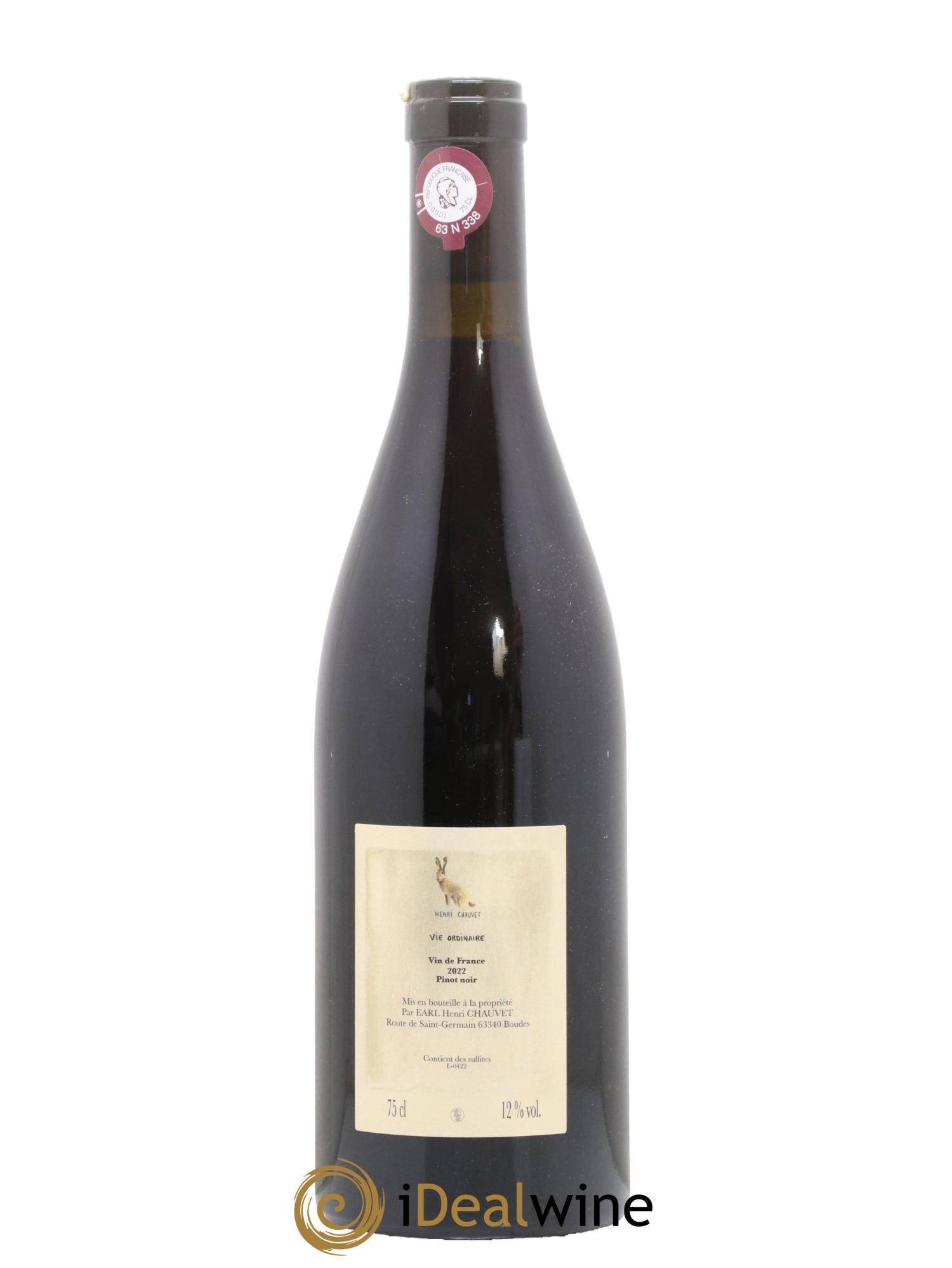Vin de France Vie ordinaire Henri Chauvet Vie ordinaire Henri Chauvet 2022 - Lot de 1 bouteille - 1