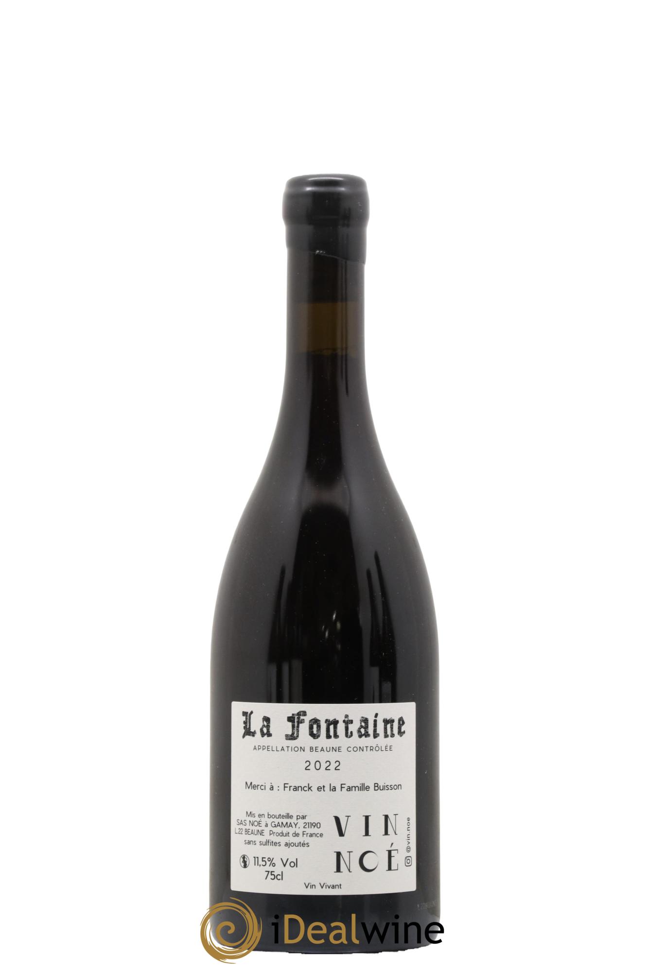 Beaune La Fontaine Vin Noé 2022 - Lot de 1 bouteille - 1