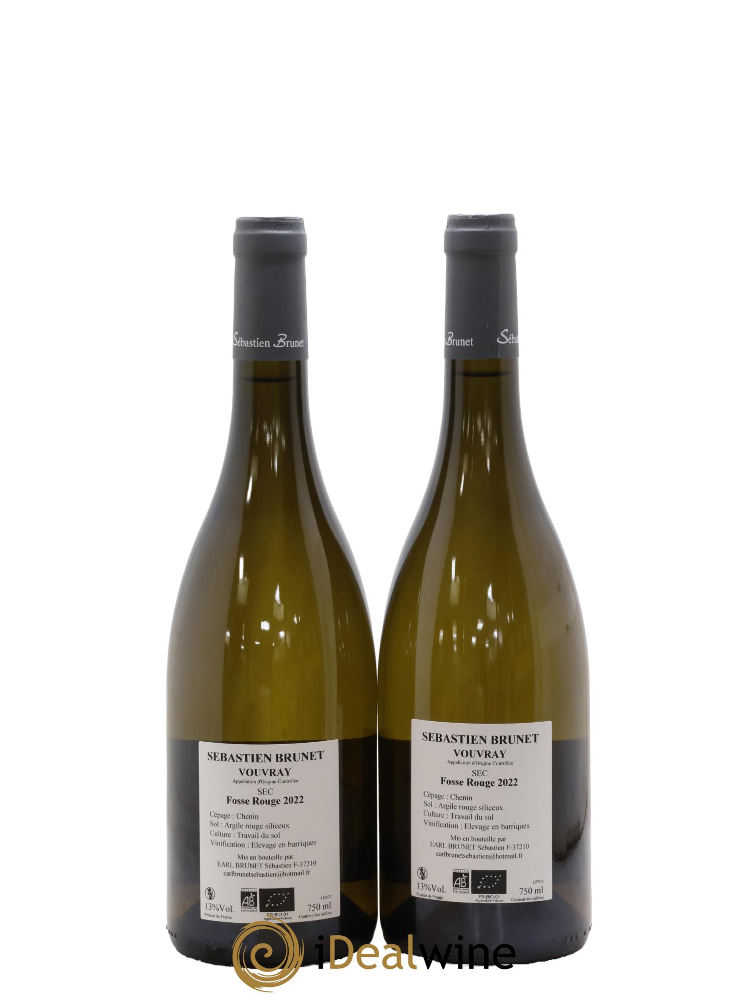 Vouvray Fosse Rouge Sébastien Brunet 2022 - Lot of 2 bottles - 1
