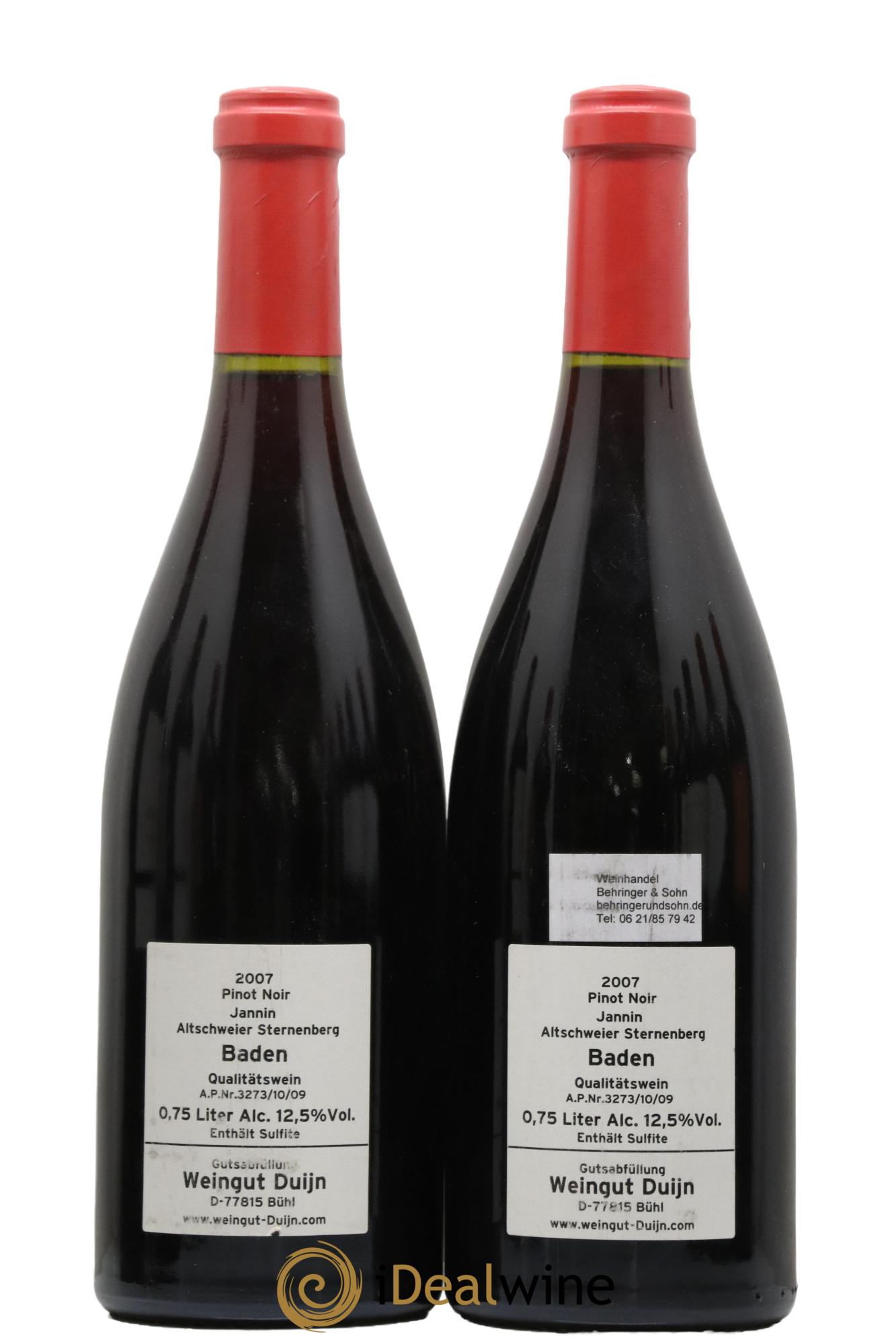 Allemagne Baden Pinot Noir Altscheweier Sternenberg Jannin Duijn 2007 - Lot of 2 bottles - 1