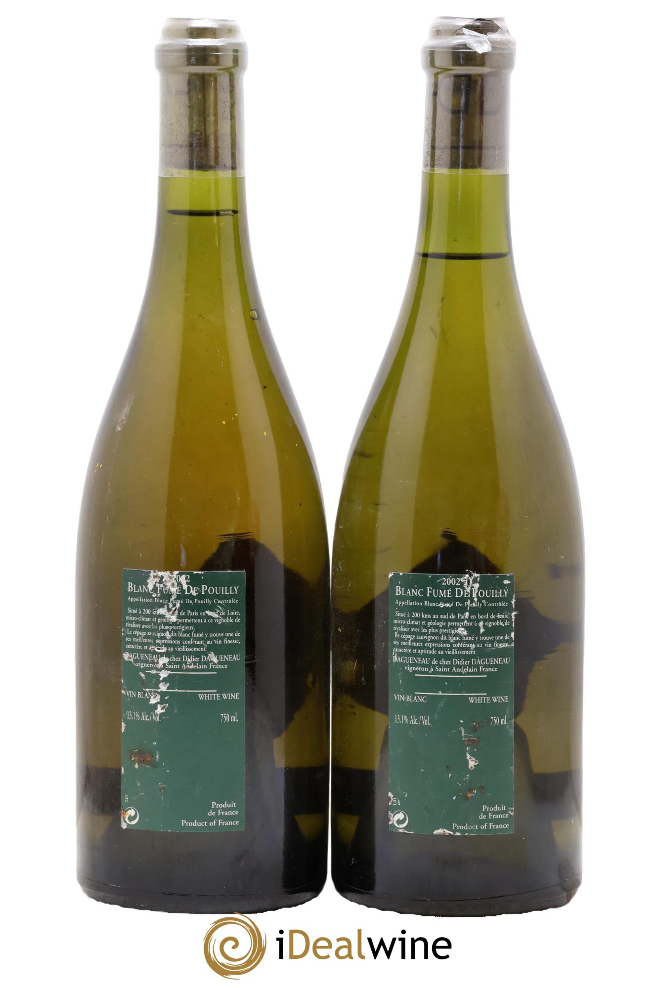 Vin de France (anciennement Pouilly-Fumé) Silex Dagueneau (Domaine Didier - Louis-Benjamin) 2002 - Posten von 2 Flaschen - 1