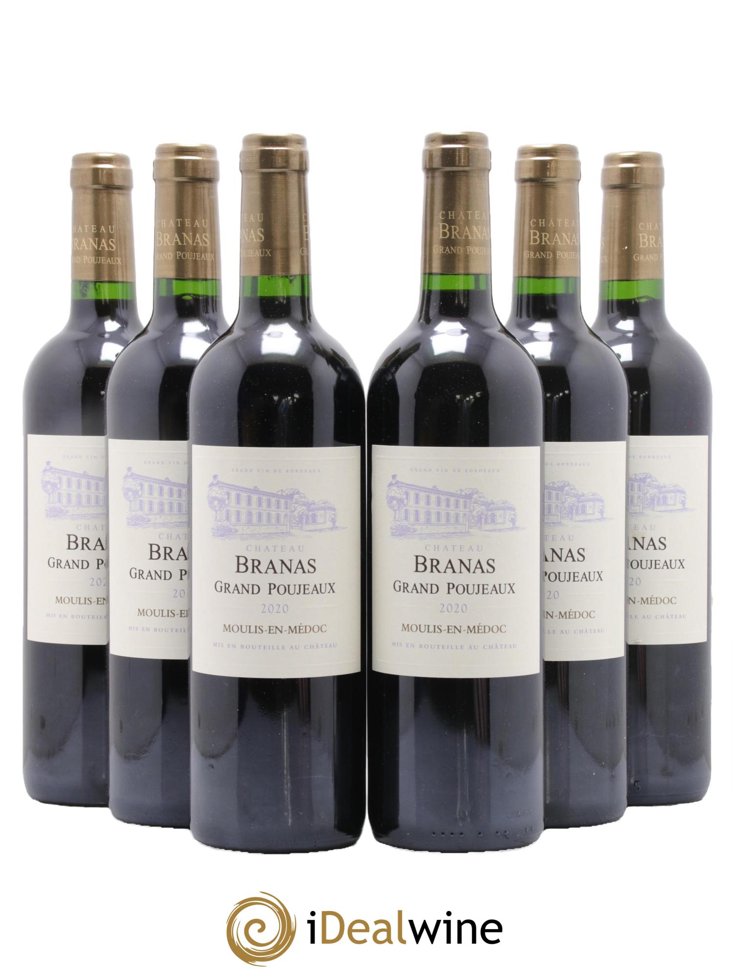 Château Branas Grand Poujeaux Cru Bourgeois 2020 - Lot de 6 bouteilles - 0