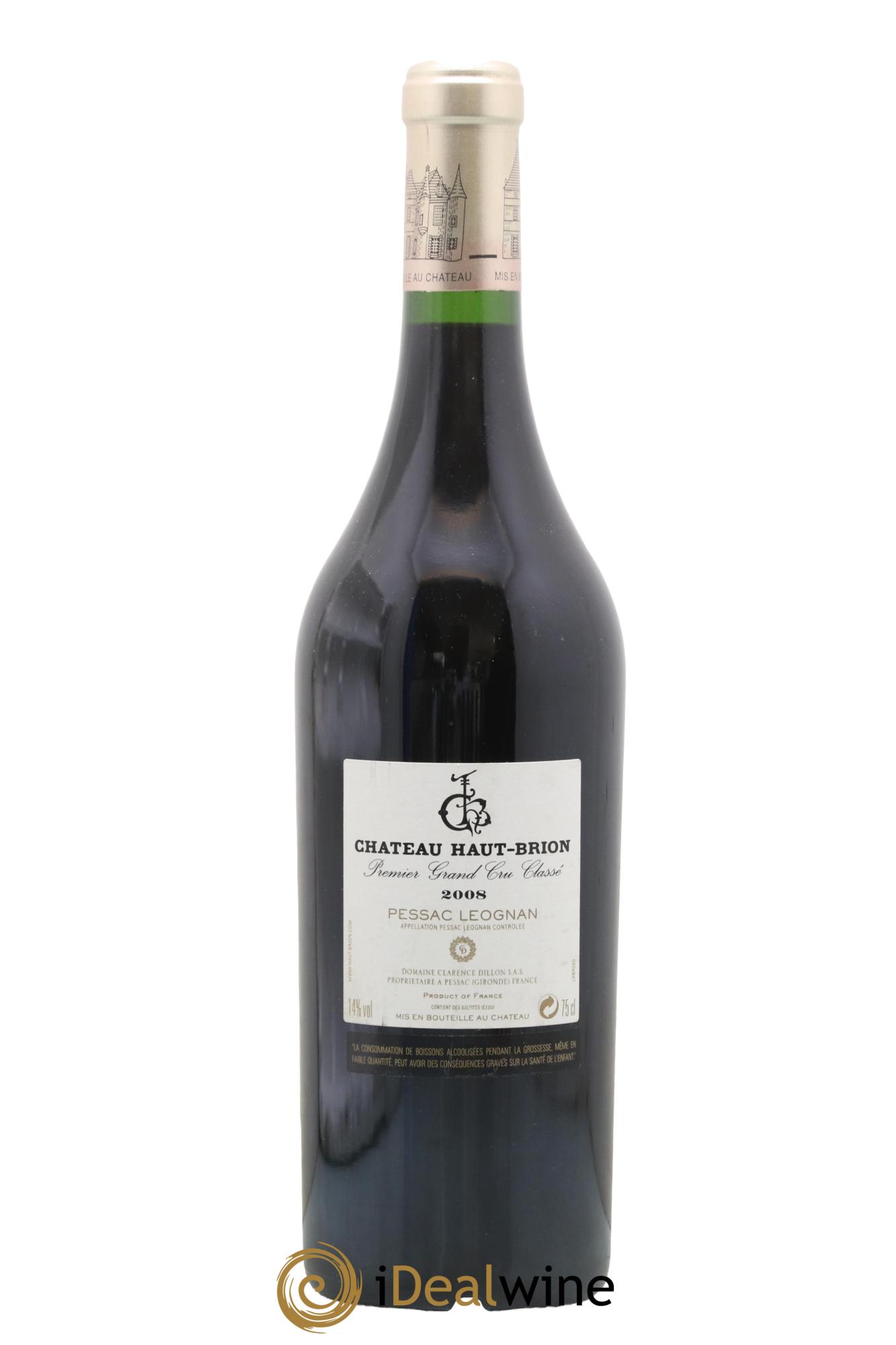 Château Haut Brion 1er Grand Cru Classé 2008 - Lot de 1 bouteille - 1