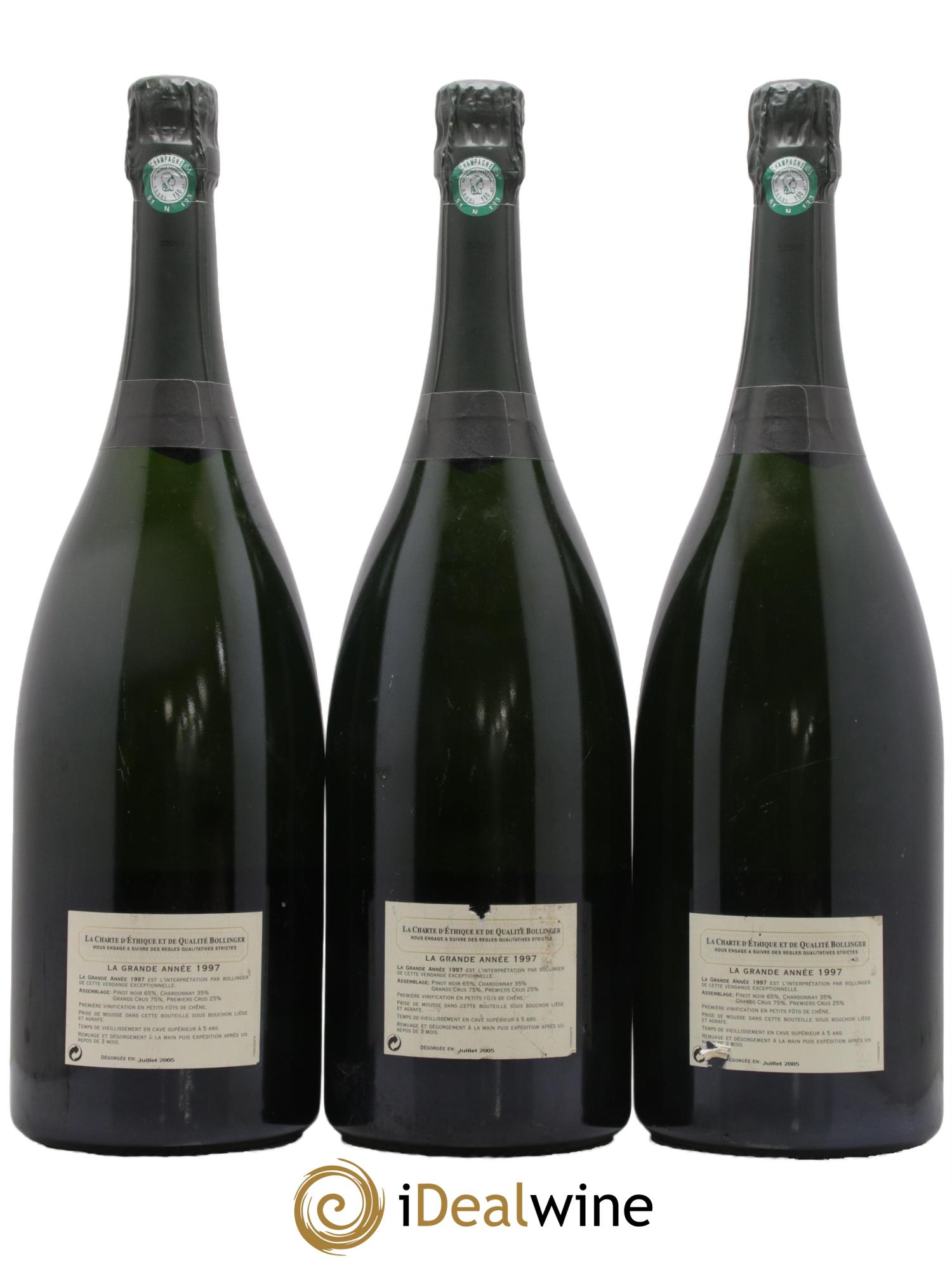 La Grande Année Brut Bollinger 1997 - Lot de 3 magnums - 1