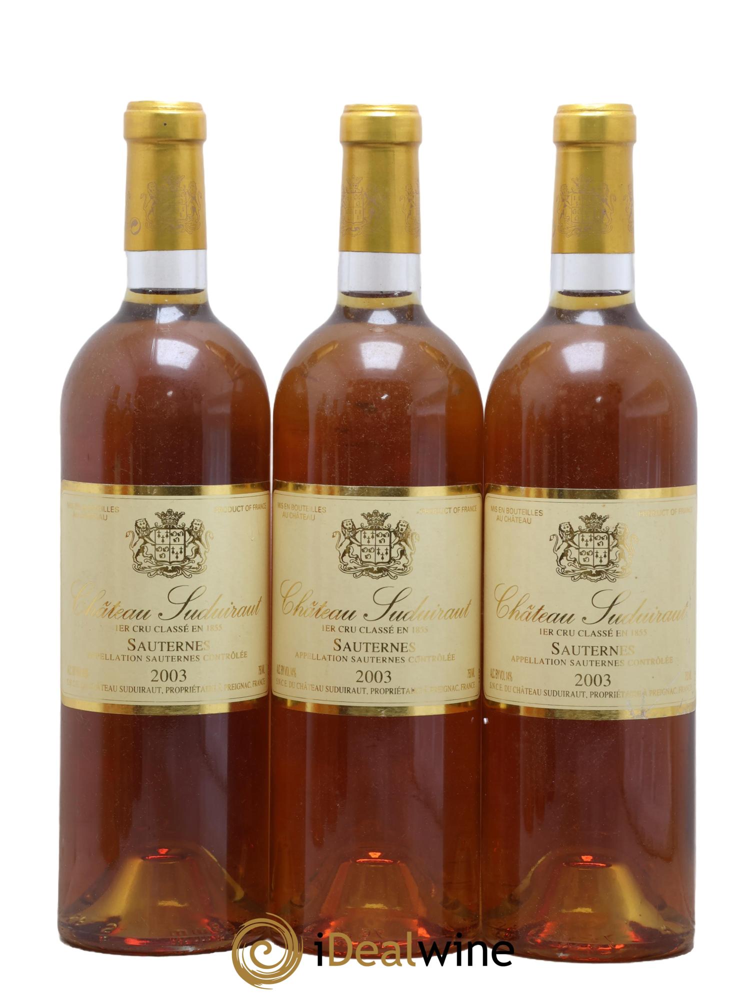 Château Suduiraut 1er Grand Cru Classé 2003 - Lot de 3 bouteilles - 0