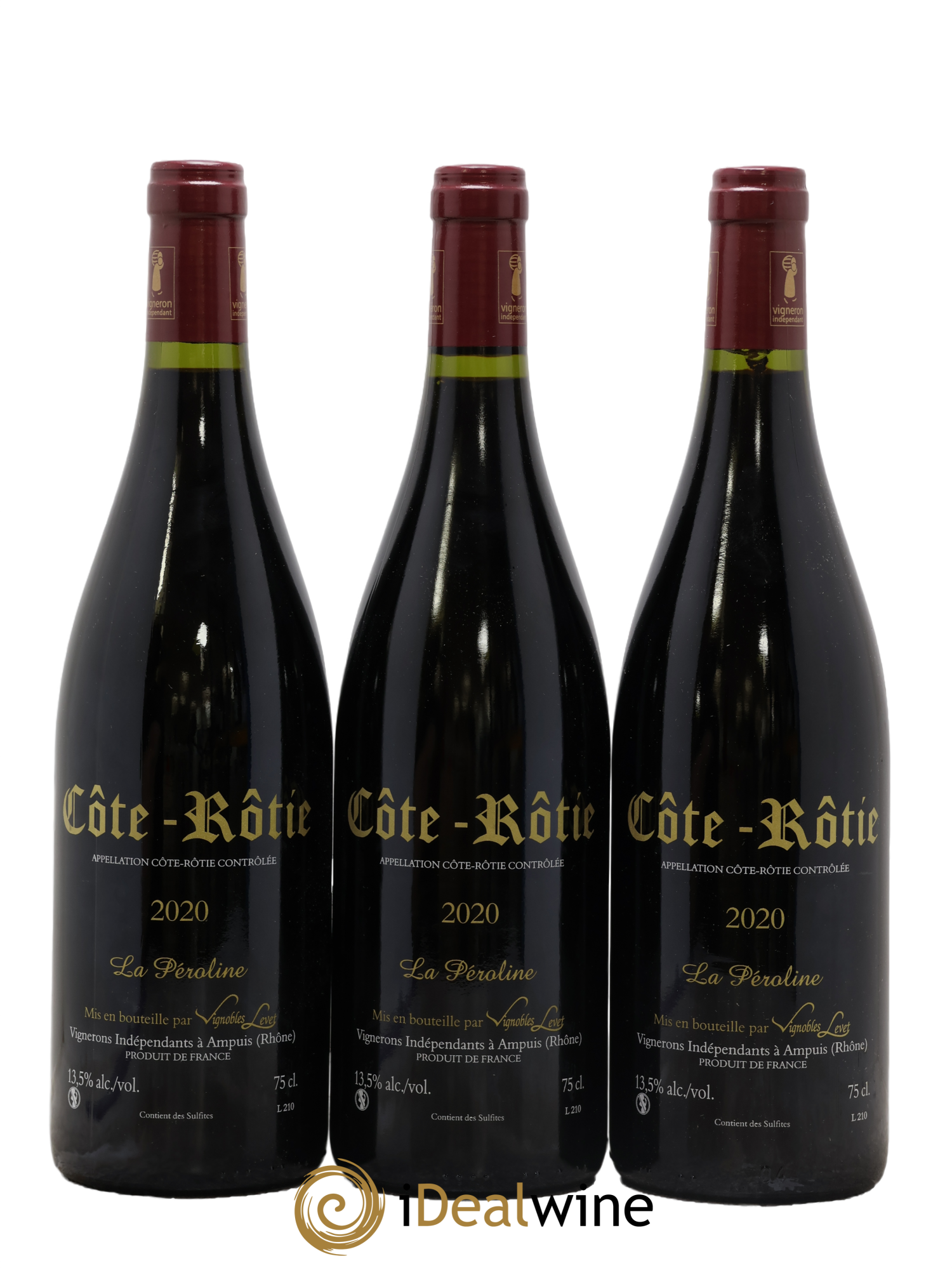 Côte-Rôtie La Péroline Vignobles Levet 2020 - Lot de 3 bouteilles - 1