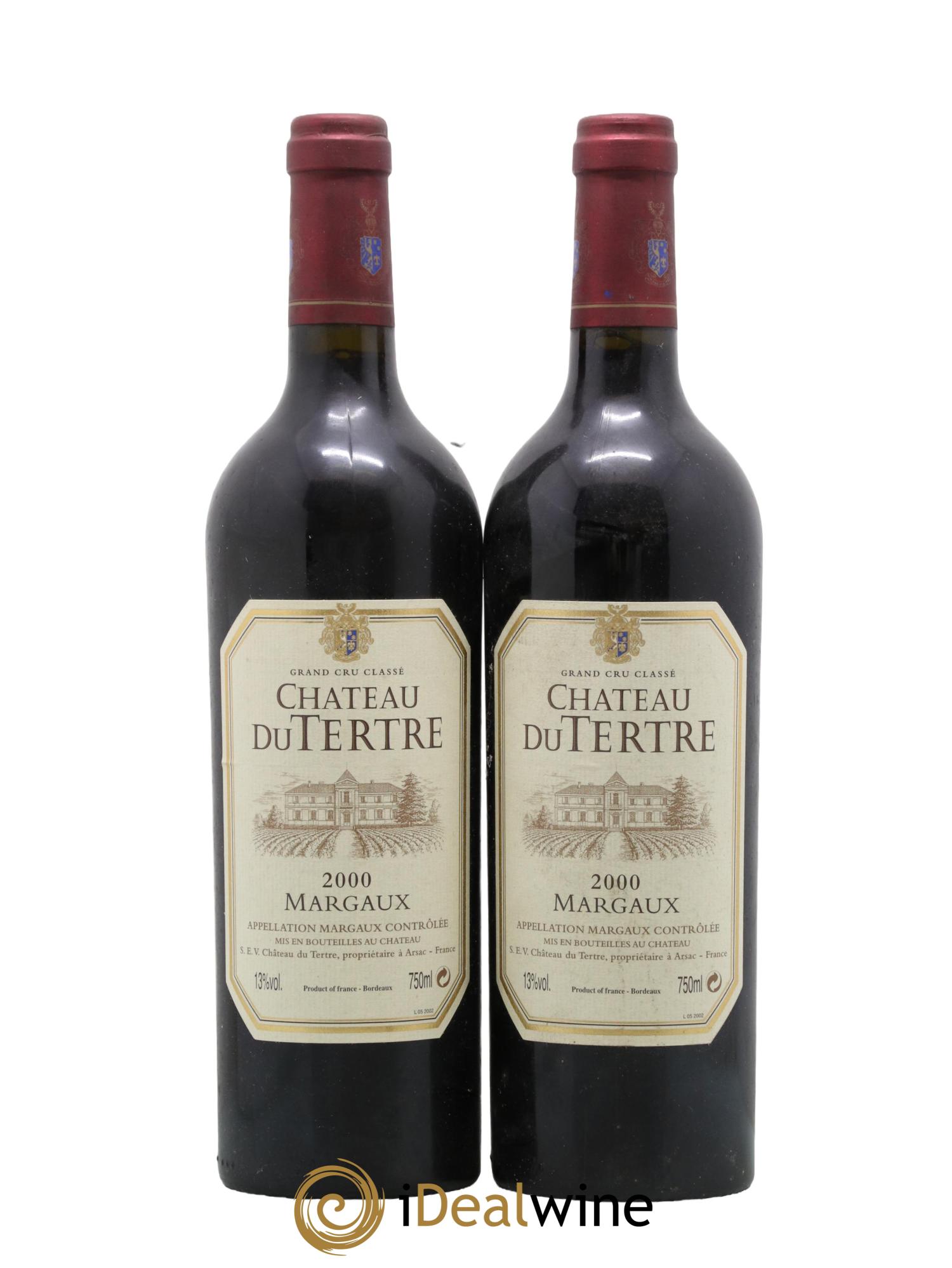 Château du Tertre 5ème Grand Cru Classé 2000 - Lot de 2 bouteilles - 0