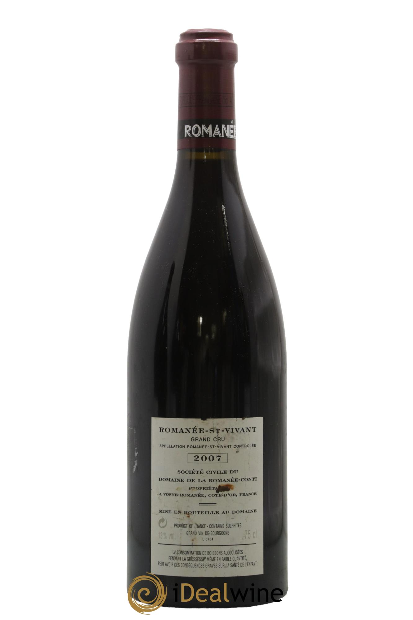 Romanée-Saint-Vivant Grand Cru Domaine de la Romanée-Conti 2007 - Lot de 1 bouteille - 1