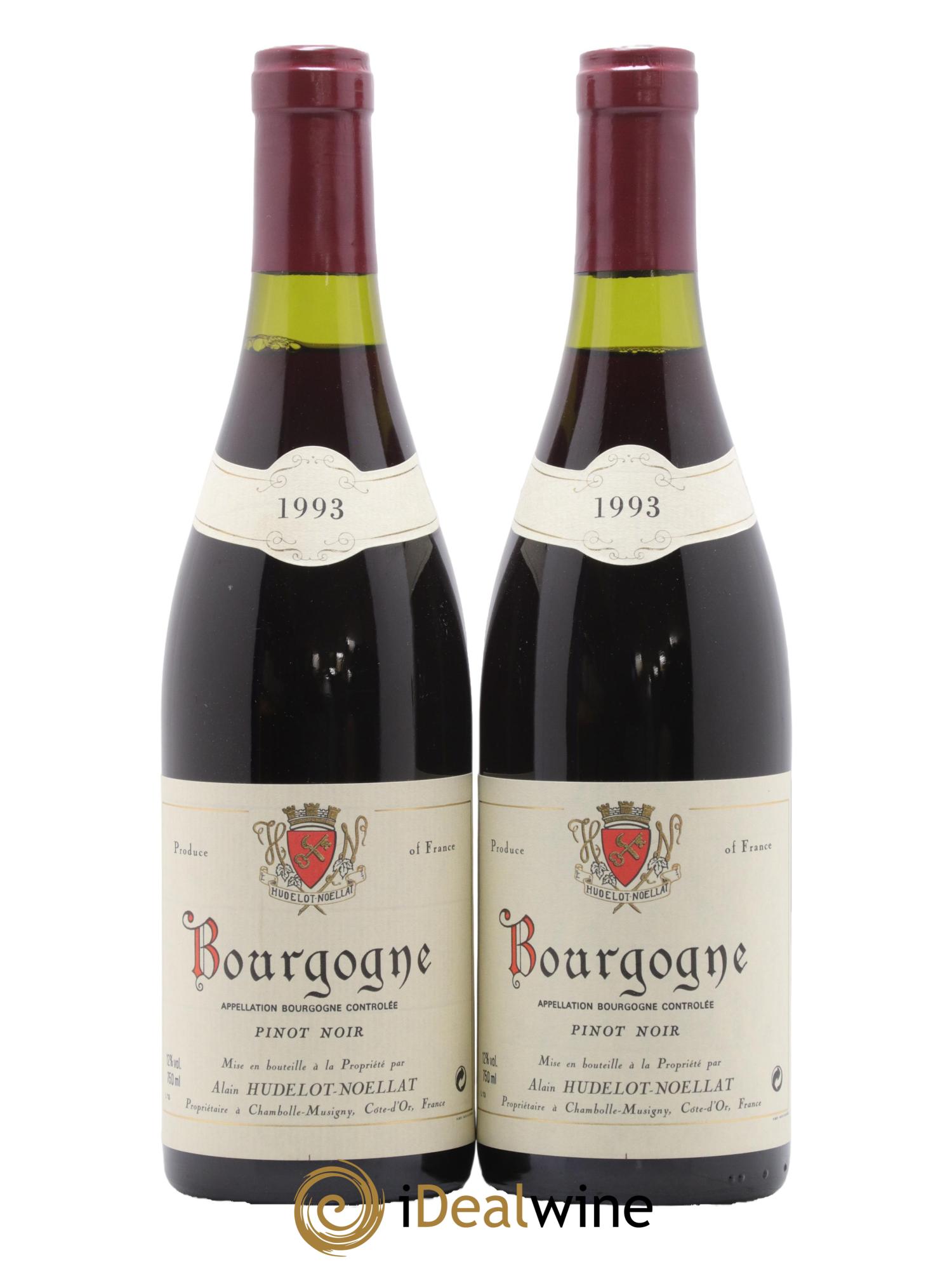 Bourgogne Pinot Noir Domaine Alain Hudelot Noellat 1993 - Lot de 2 bouteilles - 0