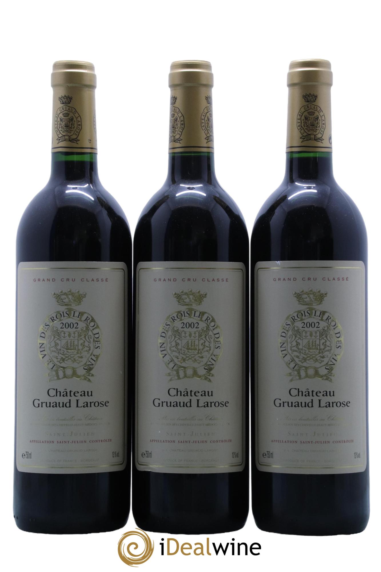 Château Gruaud Larose 2ème Grand Cru Classé 2002 - Lot de 3 bouteilles - 0