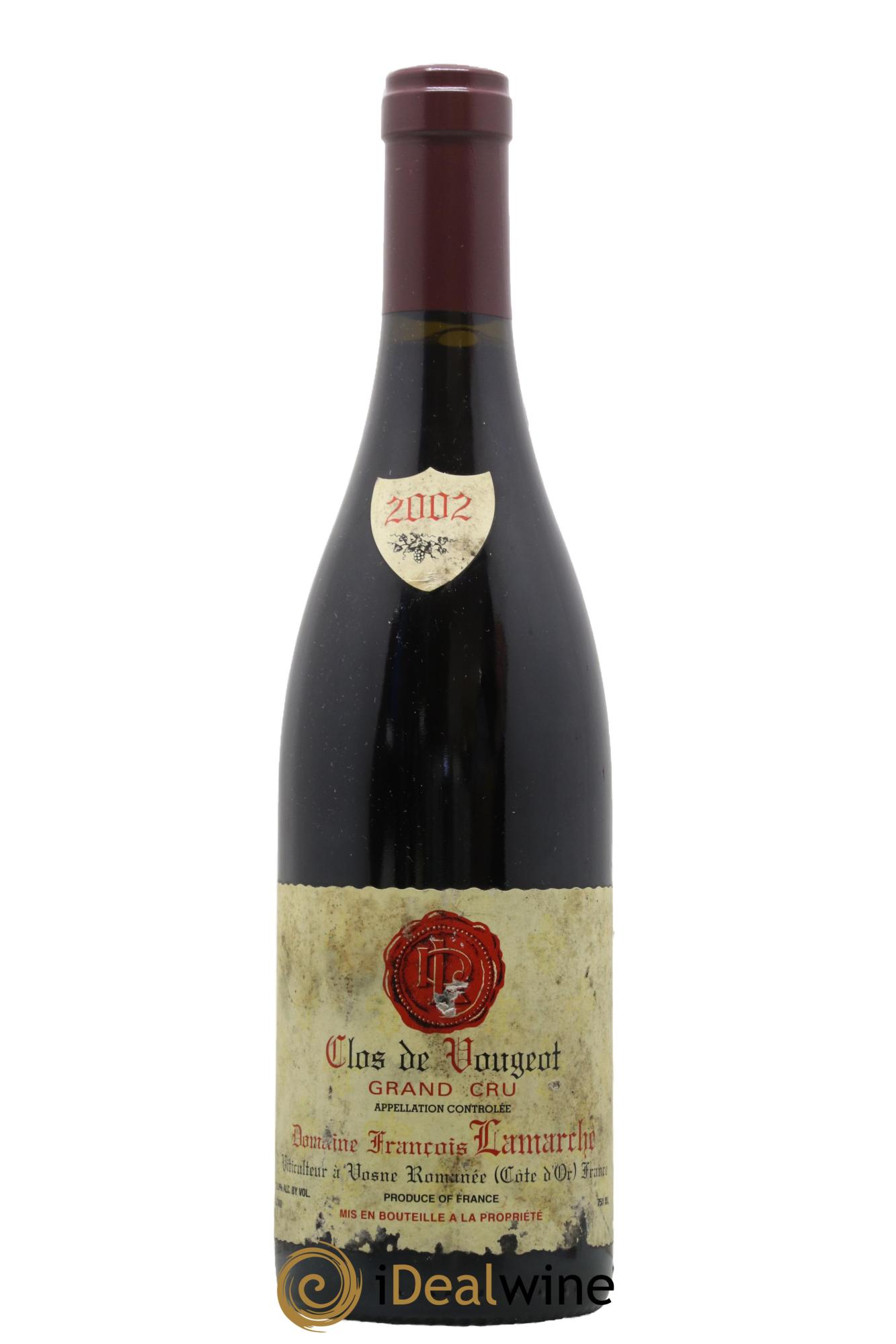 Clos de Vougeot Grand Cru Lamarche (Domaine) 2002 - Lot de 1 bouteille - 0