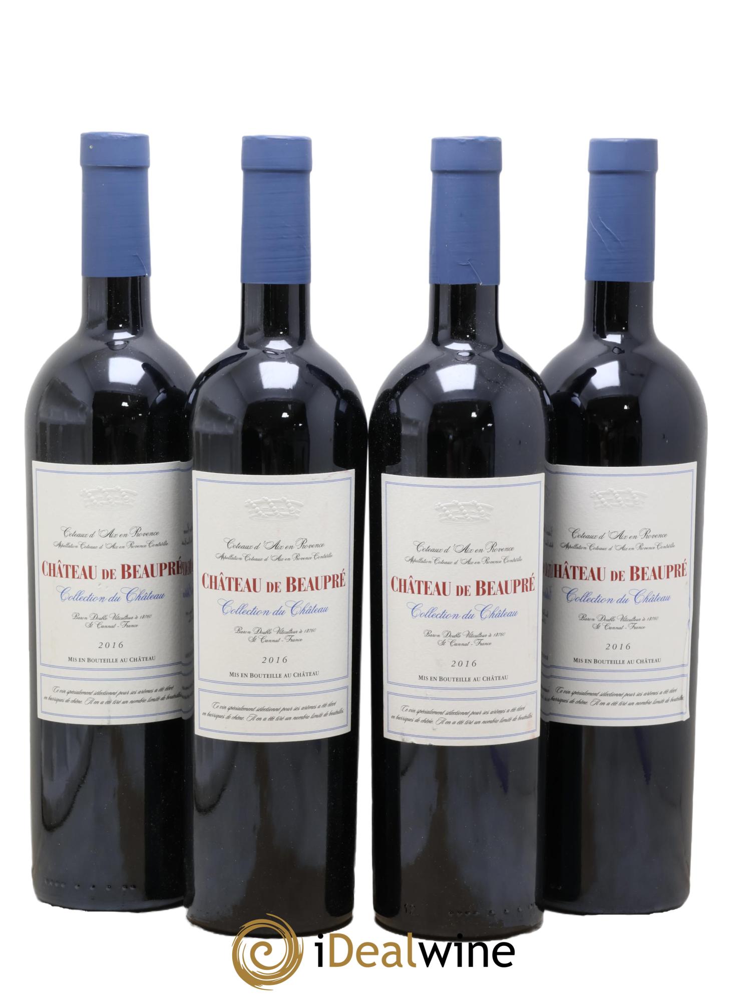 Coteaux d'Aix-en-Provence Collection du Château Château de Beaupré 2016 - Lot de 4 bouteilles - 0