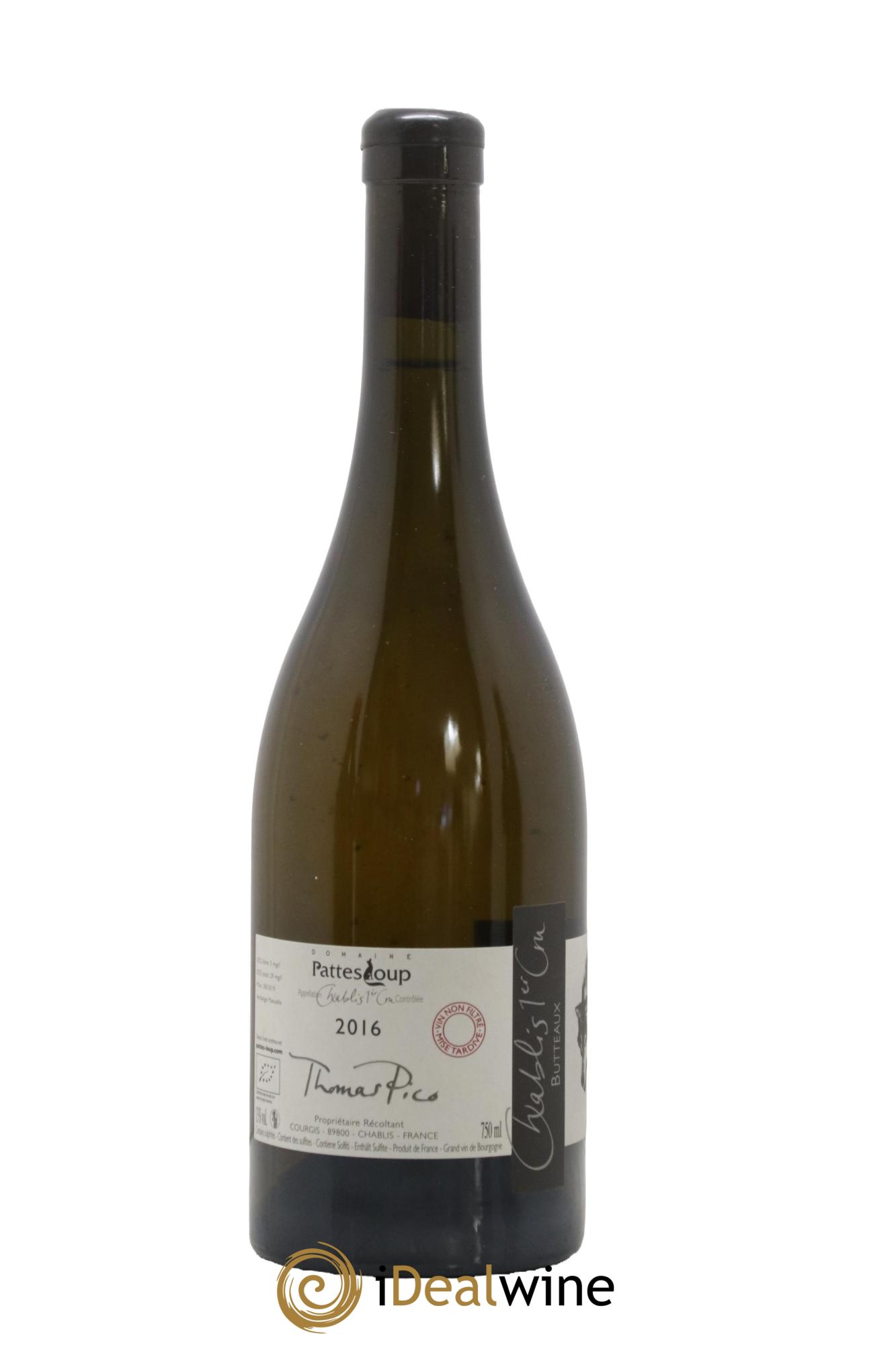 Chablis 1er Cru Butteaux Pattes Loup (Domaine) 2016 - Lot de 1 bouteille - 0