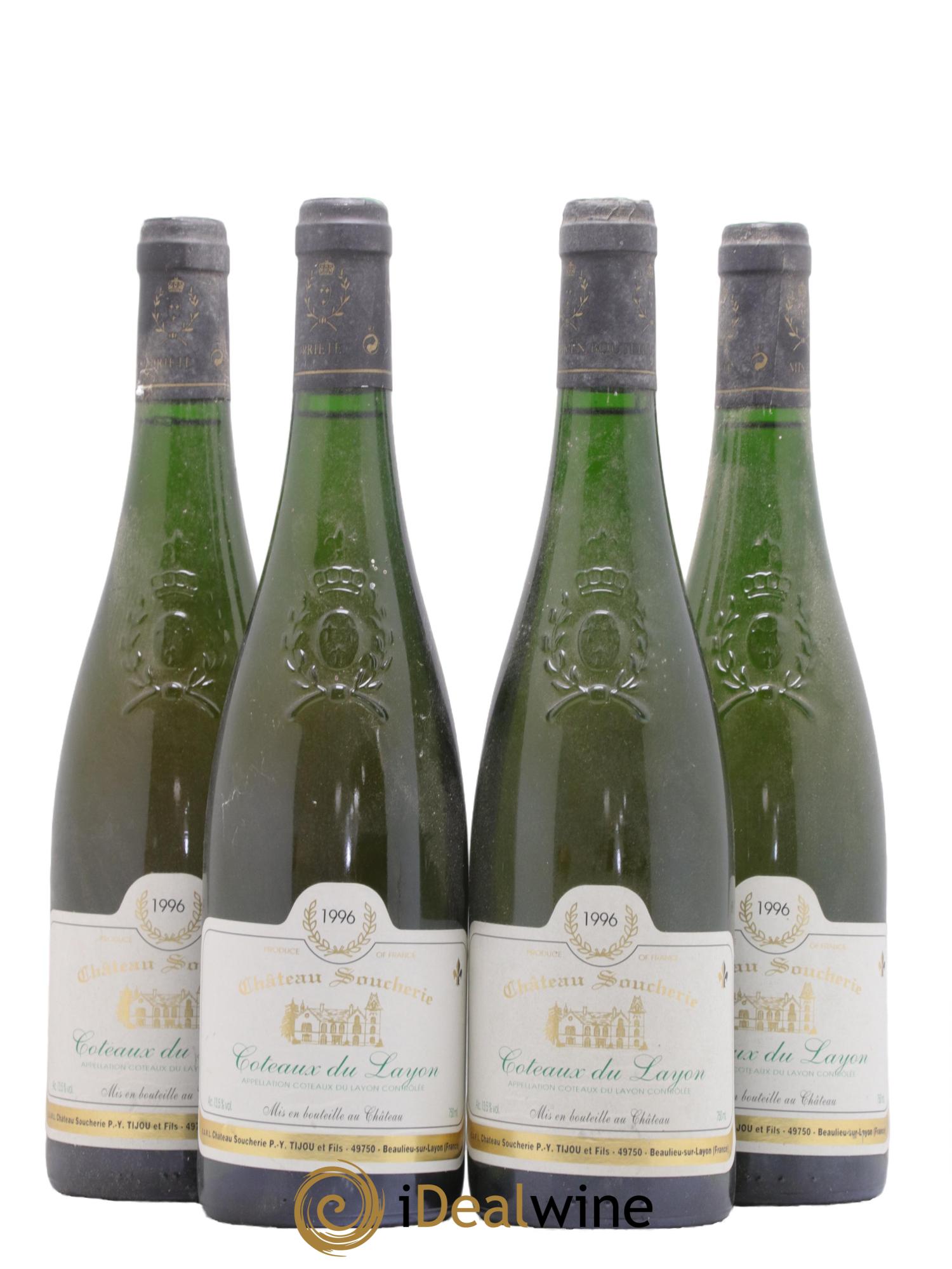 Coteaux du Layon Chateau Soucherie 1996 - Lotto di 4 bottiglie - 0