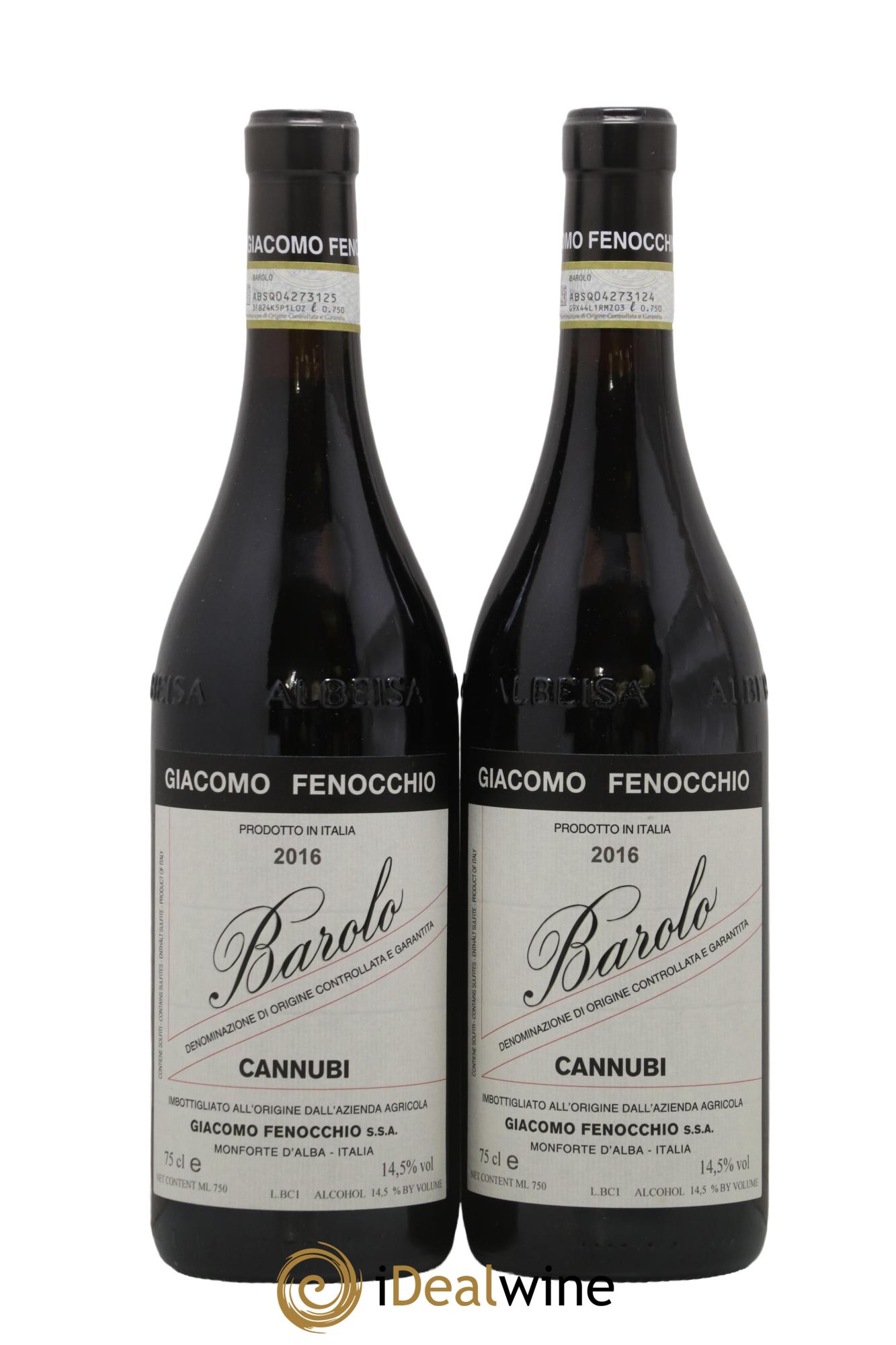 Barolo Cannubi Giacomo Fenocchio 2016 - Lot de 2 bouteilles - 0