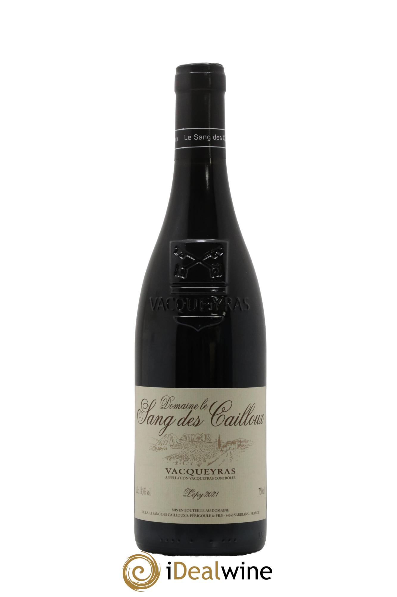 Vacqueyras Cuvée de Lopy Le Sang des Cailloux  2021 - Posten von 1 Flasche - 0