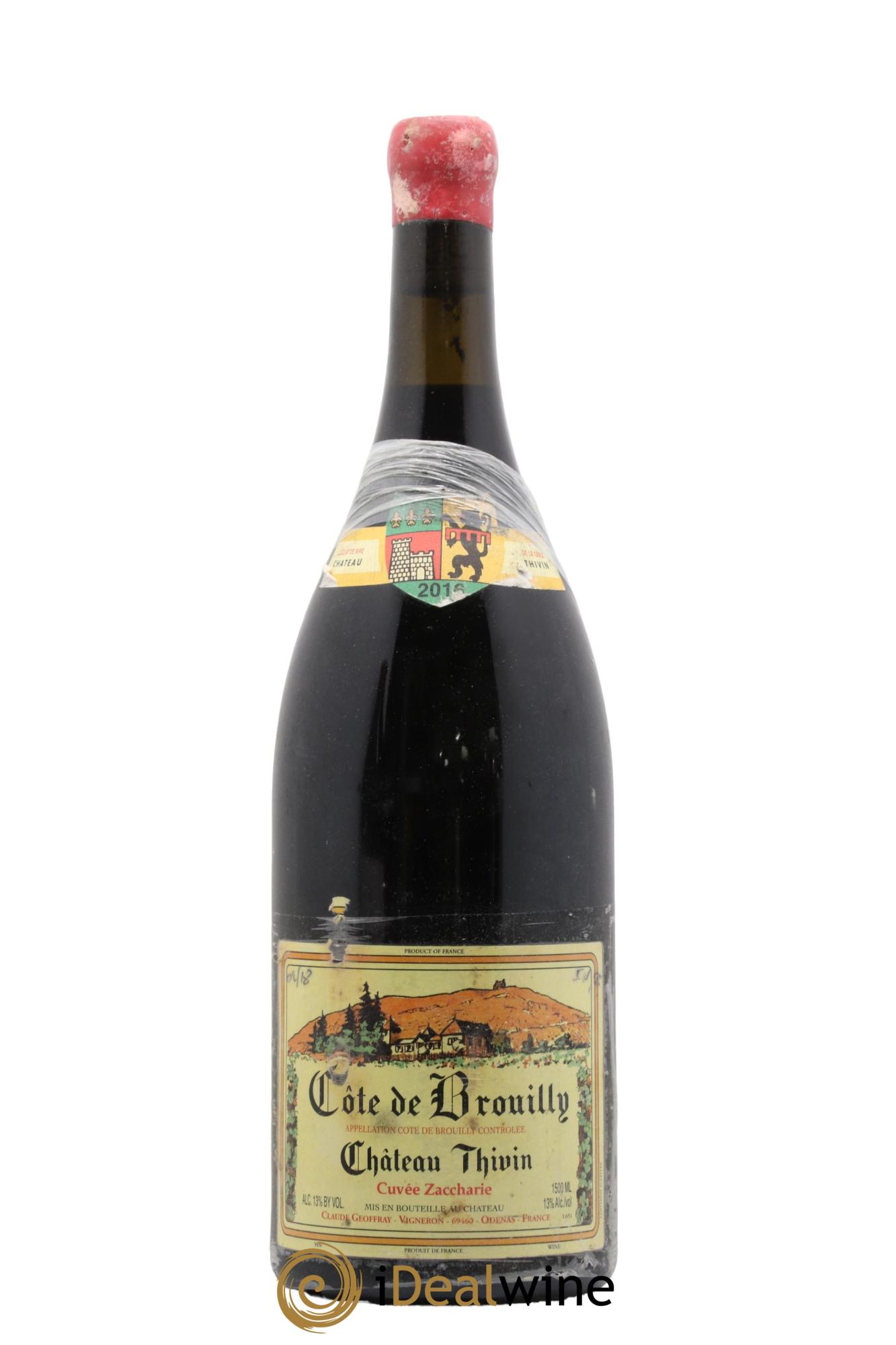 Côte de Brouilly Cuvée Zaccharie Château Thivin 2016 - Lot de 1 magnum - 0