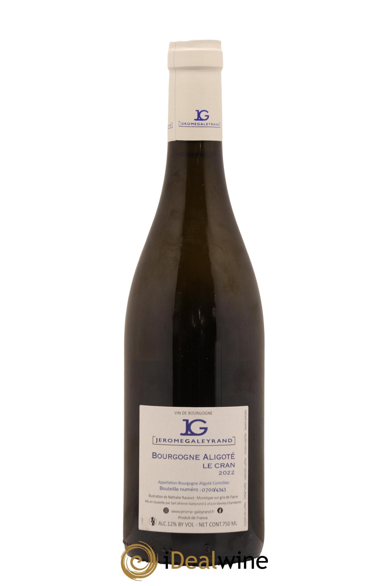 Bourgogne Aligote Le Cran Galerand 2022 - Lot de 1 bouteille - 1