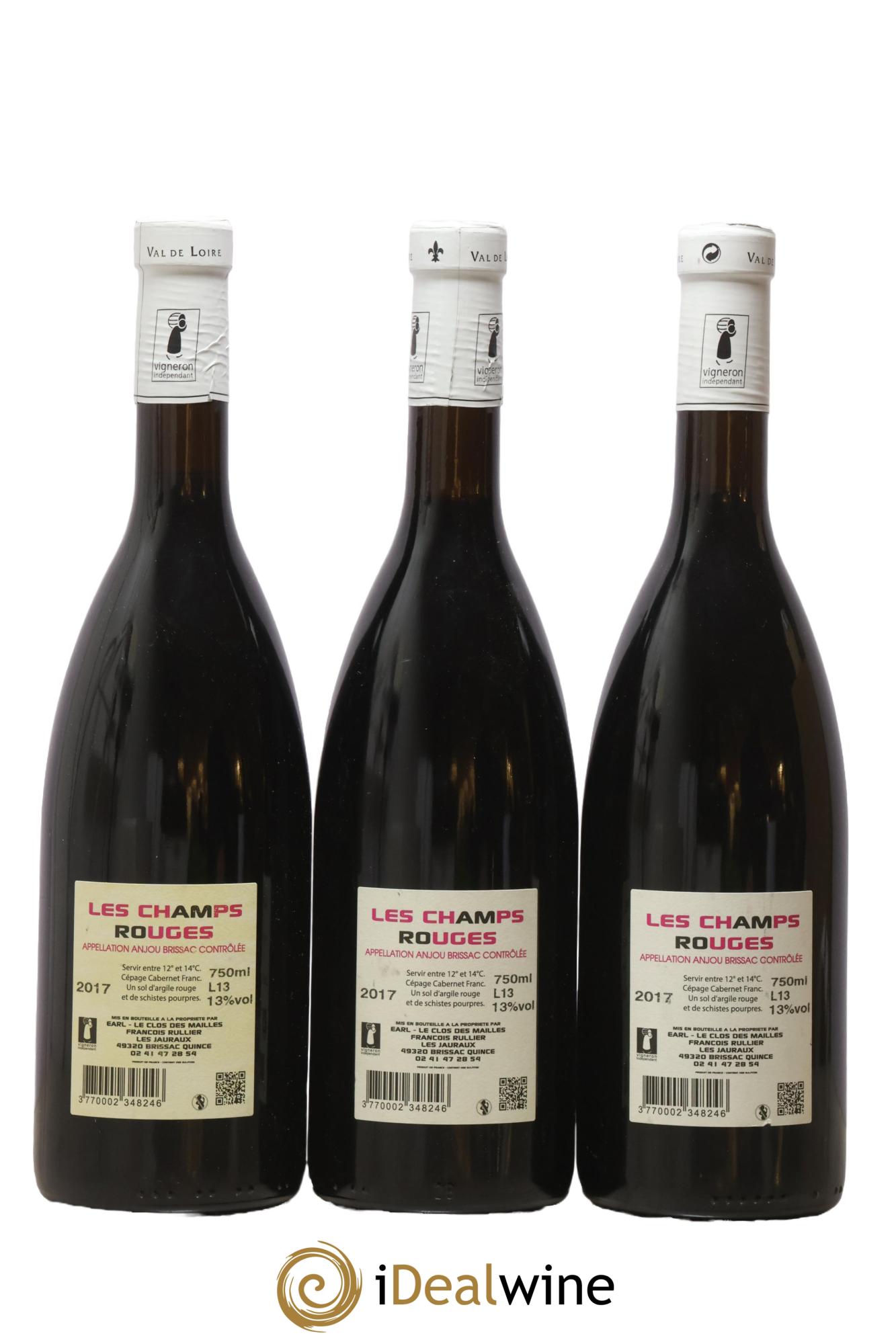 Anjou Brissac Les Champs Rouges Les Clos des Mailles 2017 - Lotto di 3 bottiglie - 1