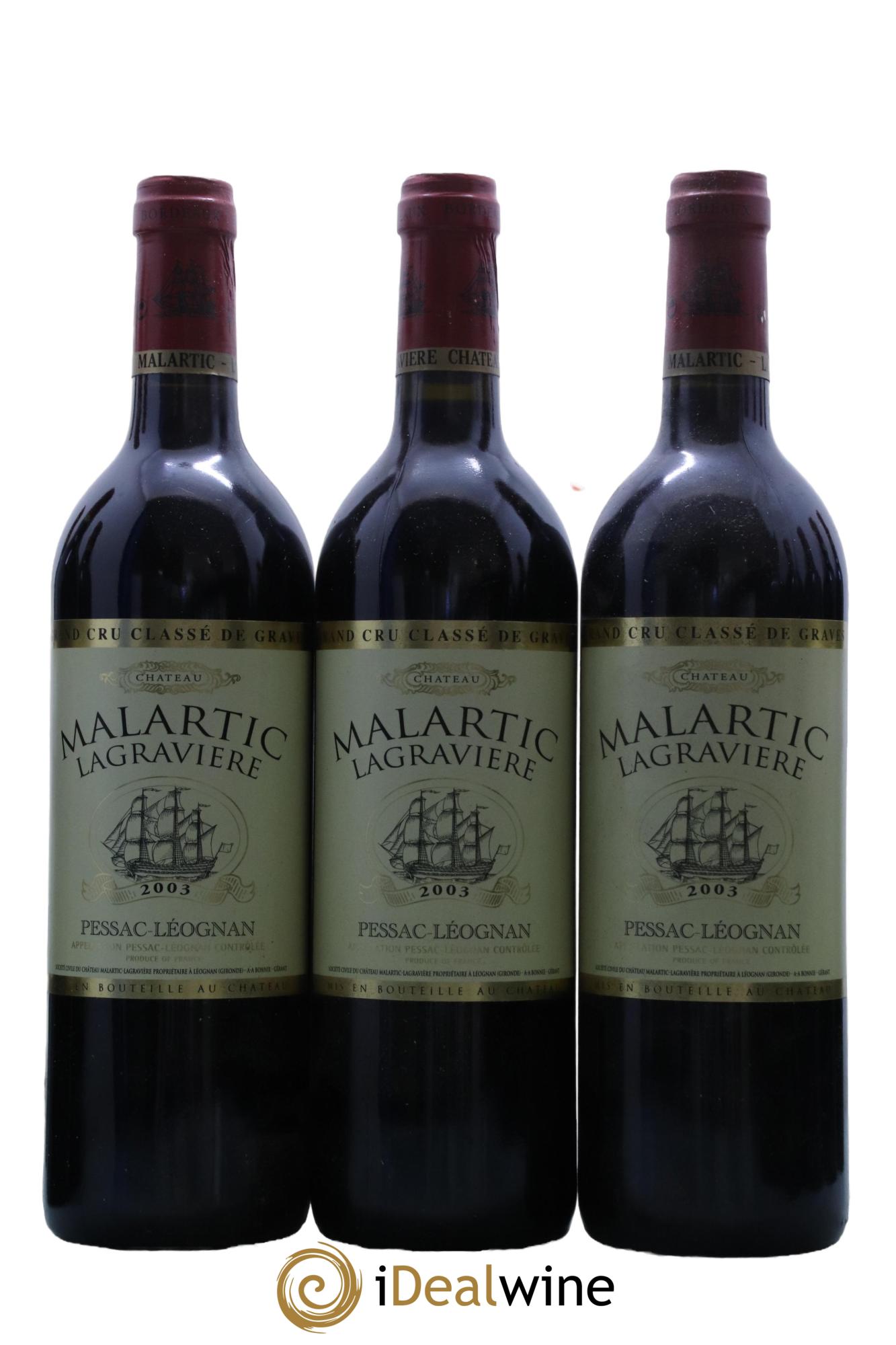 Château Malartic-Lagravière Cru Classé de Graves 2003 - Lot de 12 bouteilles - 1