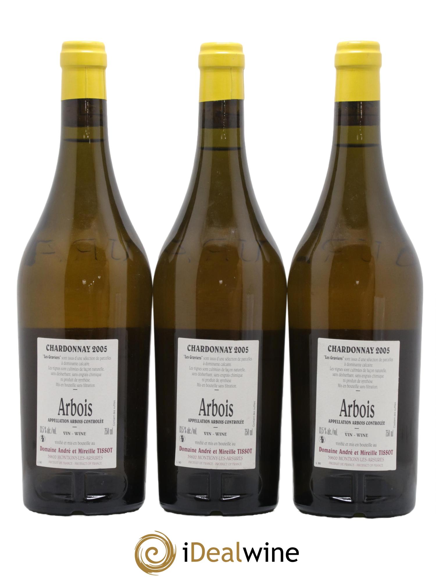 Arbois Chardonnay Les Graviers Bénédicte et Stéphane Tissot 2005 - Posten von 3 Flaschen - 1