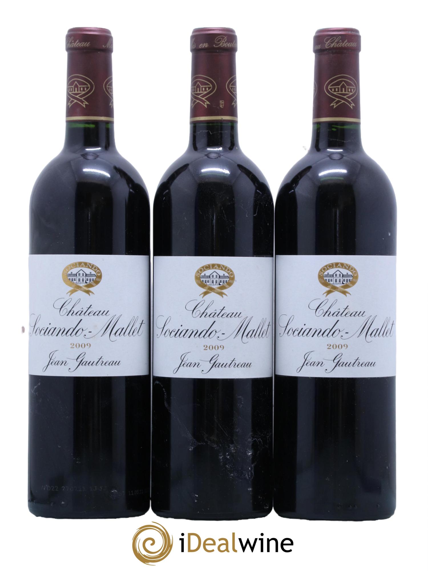 Château Sociando Mallet 2009 - Lot de 3 bouteilles - 0