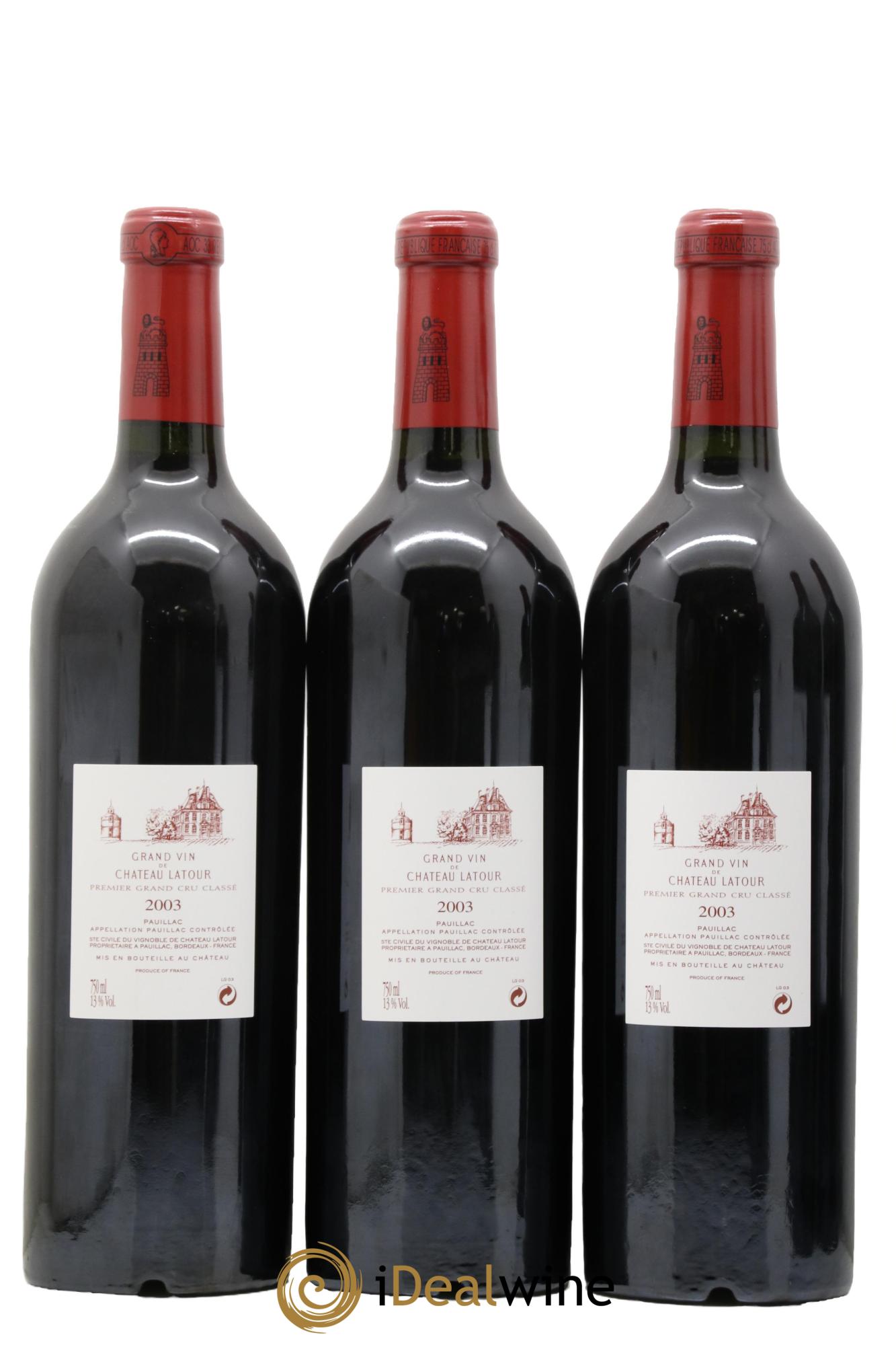 Château Latour 1er Grand Cru Classé 2003 - Lot de 6 bouteilles - 2
