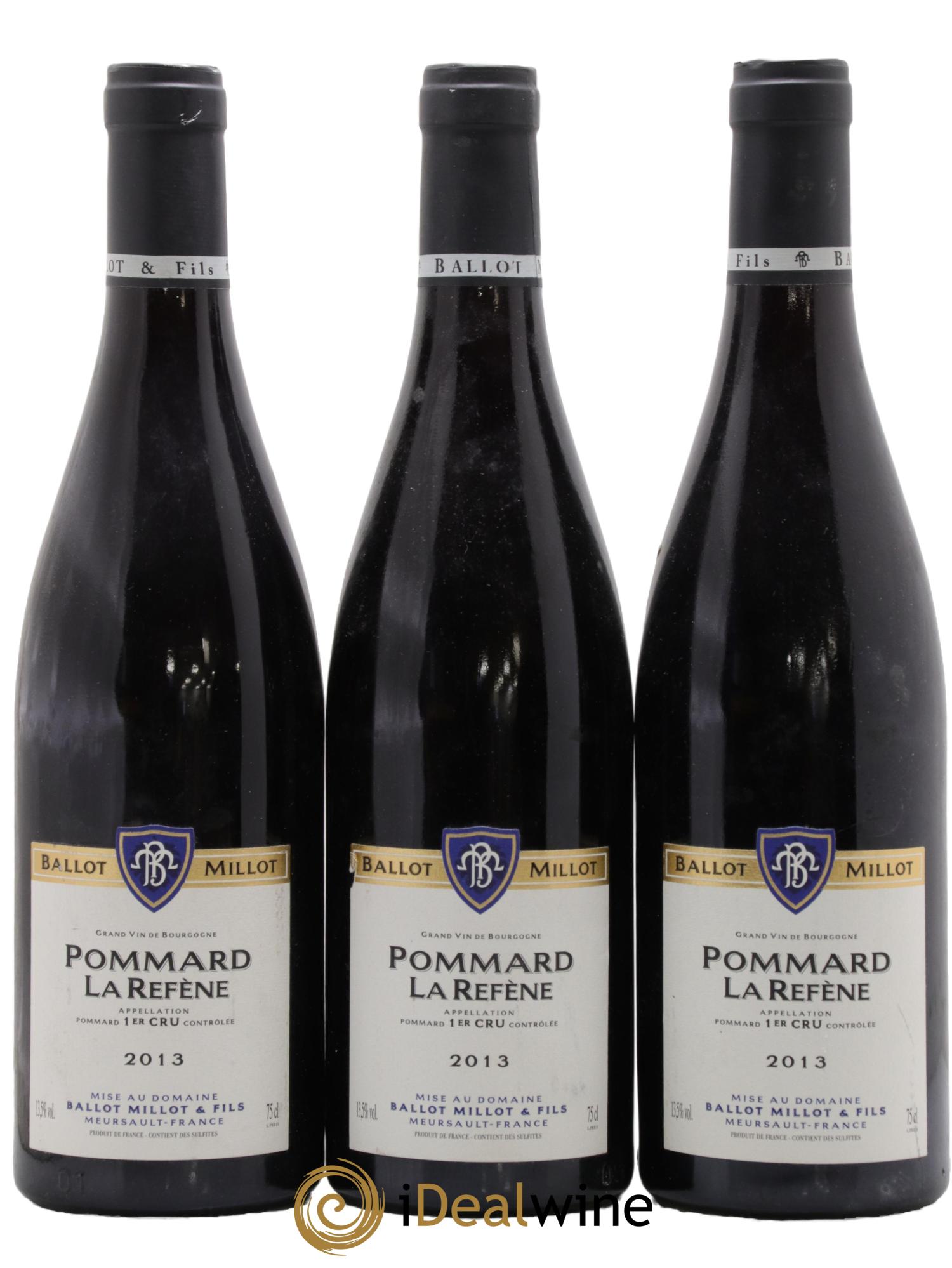 Pommard 1er Cru La Refène Ballot Millot 2013 - Posten von 3 Flaschen - 0