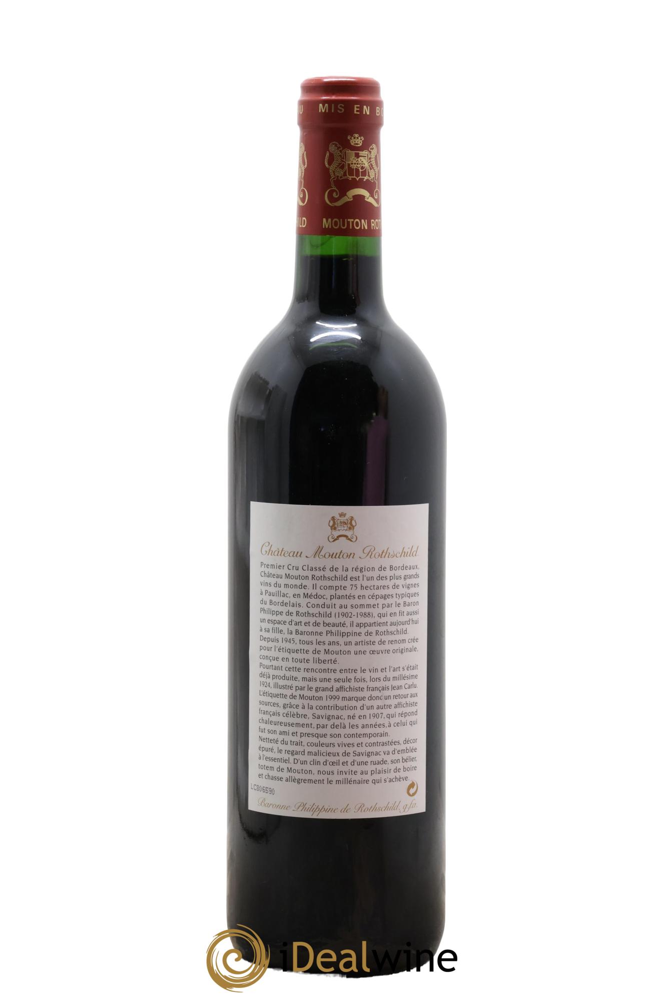 Château Mouton Rothschild 1er Grand Cru Classé 1999 - Lotto di 1 bottiglia - 1