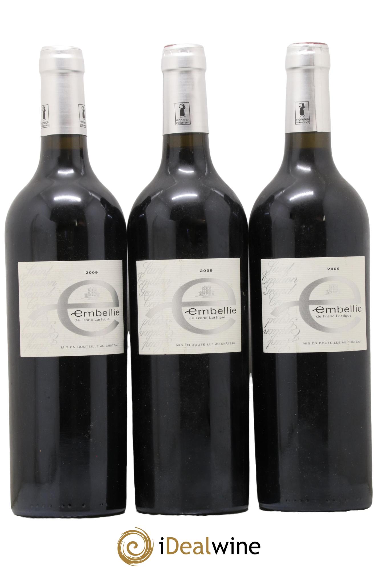 Saint-Émilion Grand Cru Embellie de Franc Lartigue 2009 - Lot of 3 bottles - 0