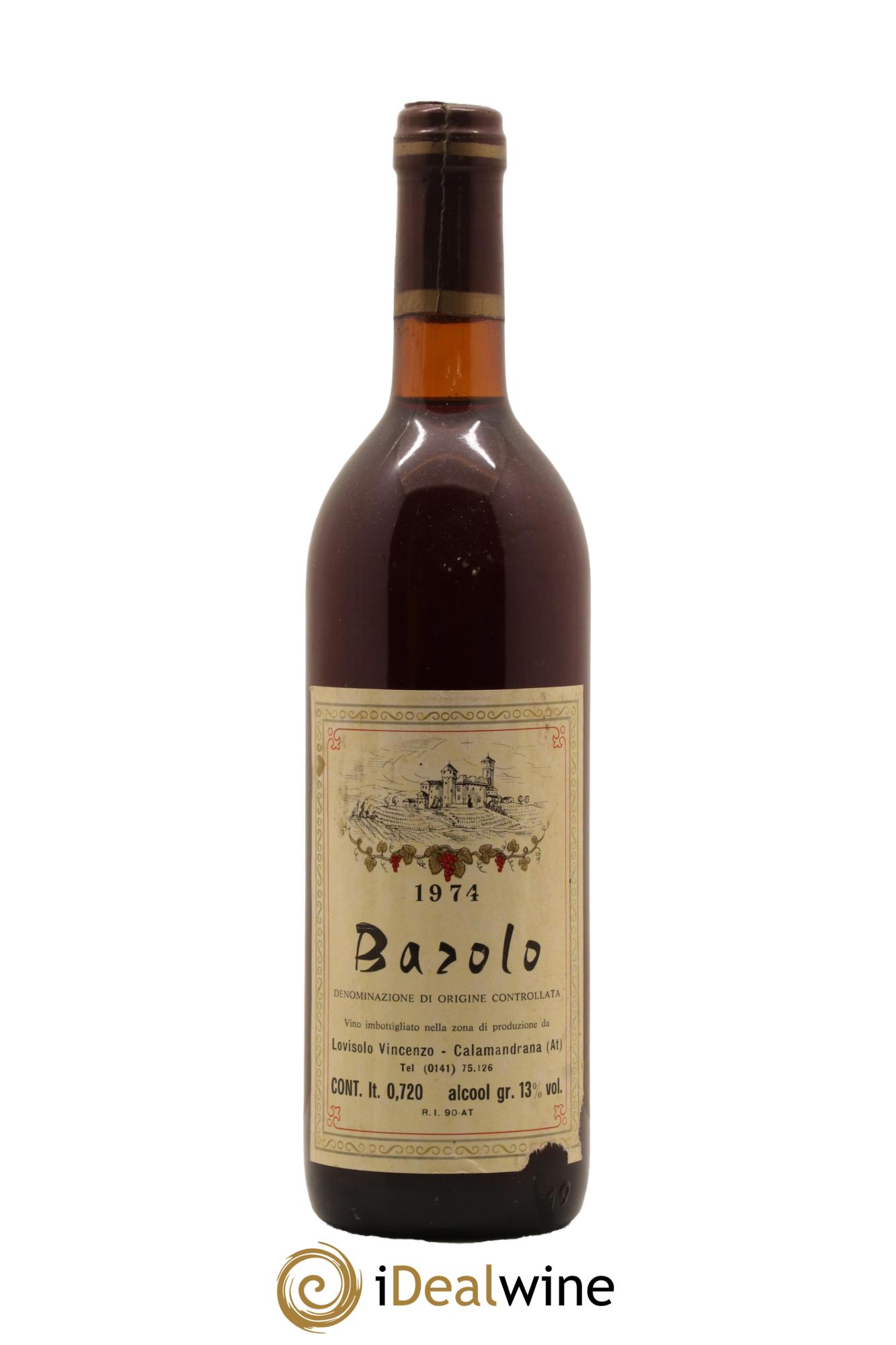 Barolo Lovisolo Vincenzo 1974 - Lot de 1 bouteille - 0